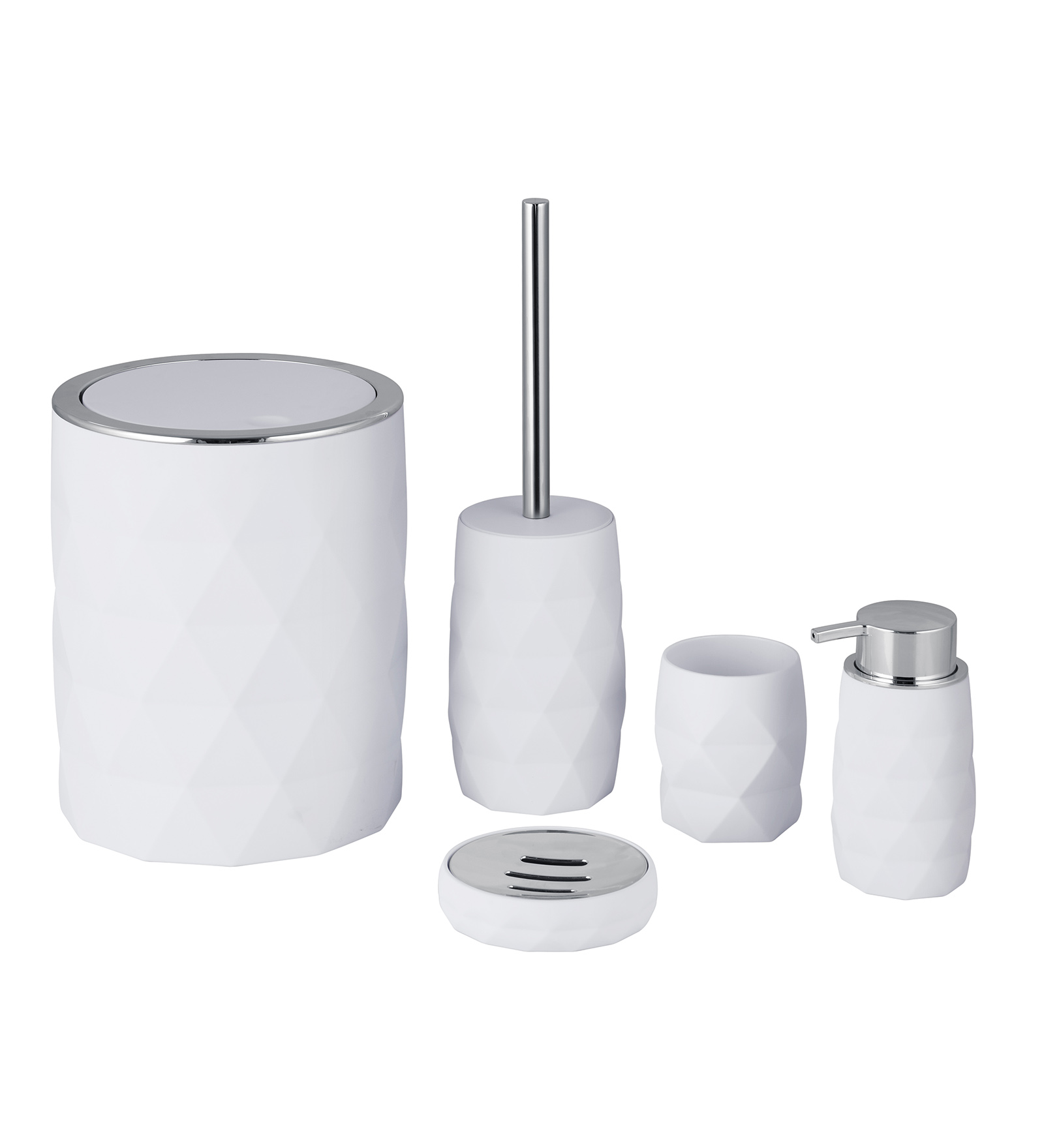 Oasis 5 Pcs PVC Bath Set White