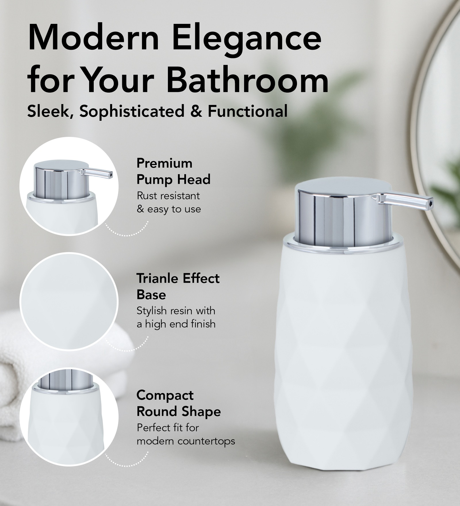 Oasis 5 Pcs PVC Bath Set White