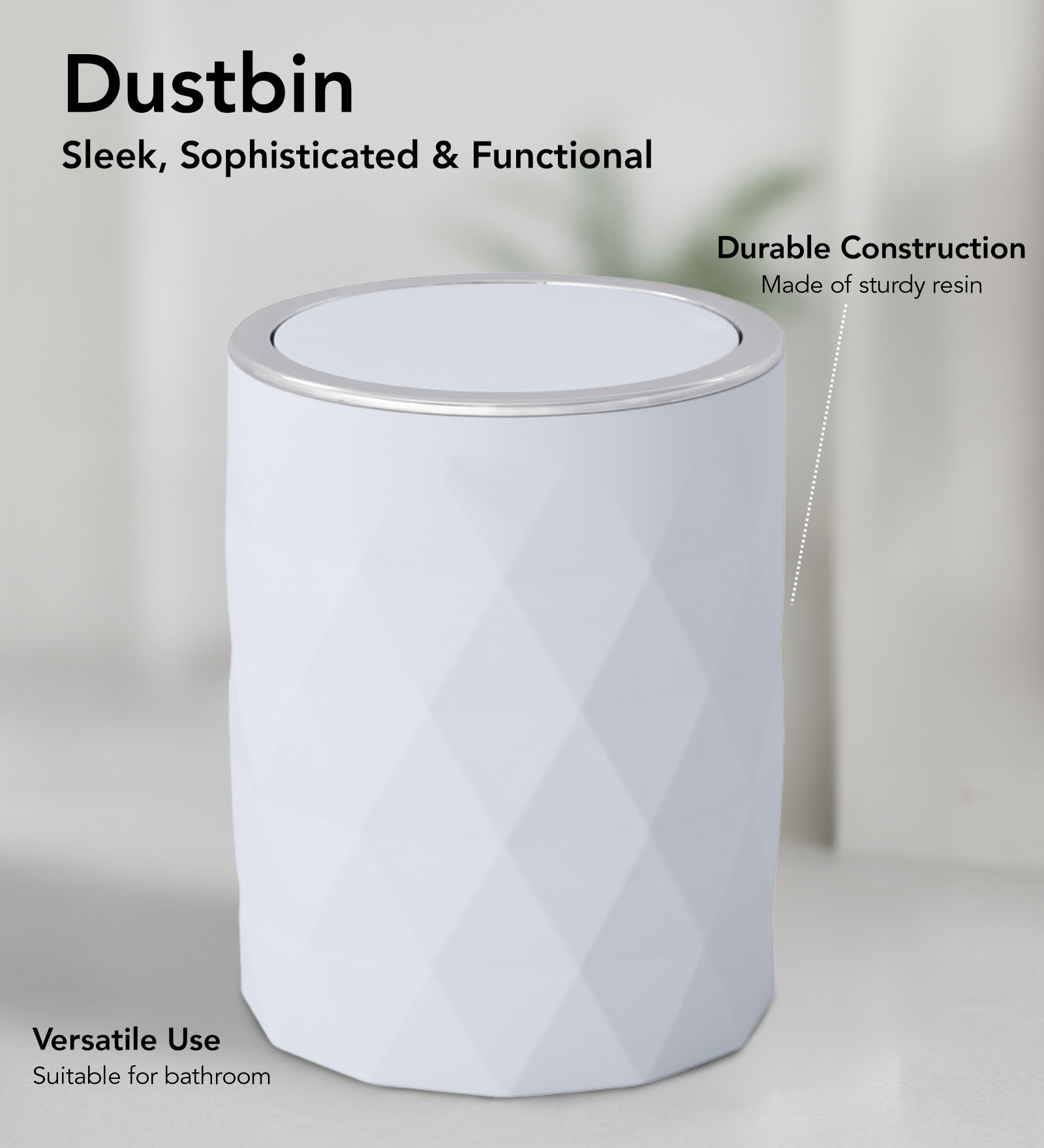 Oasis 5 Pcs PVC Bath Set White