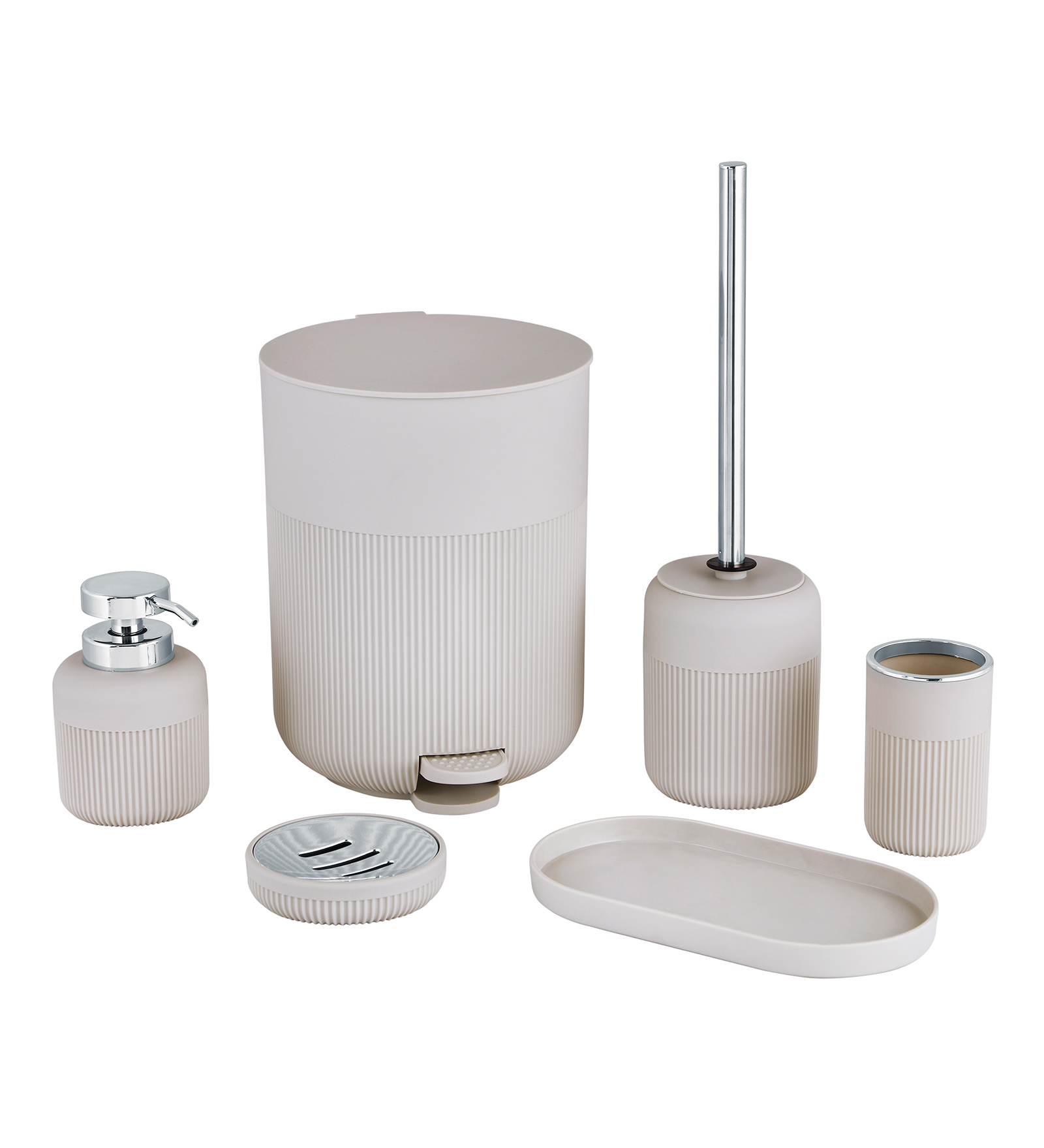 Oasis 6 Pcs PVC Bath Set Cream