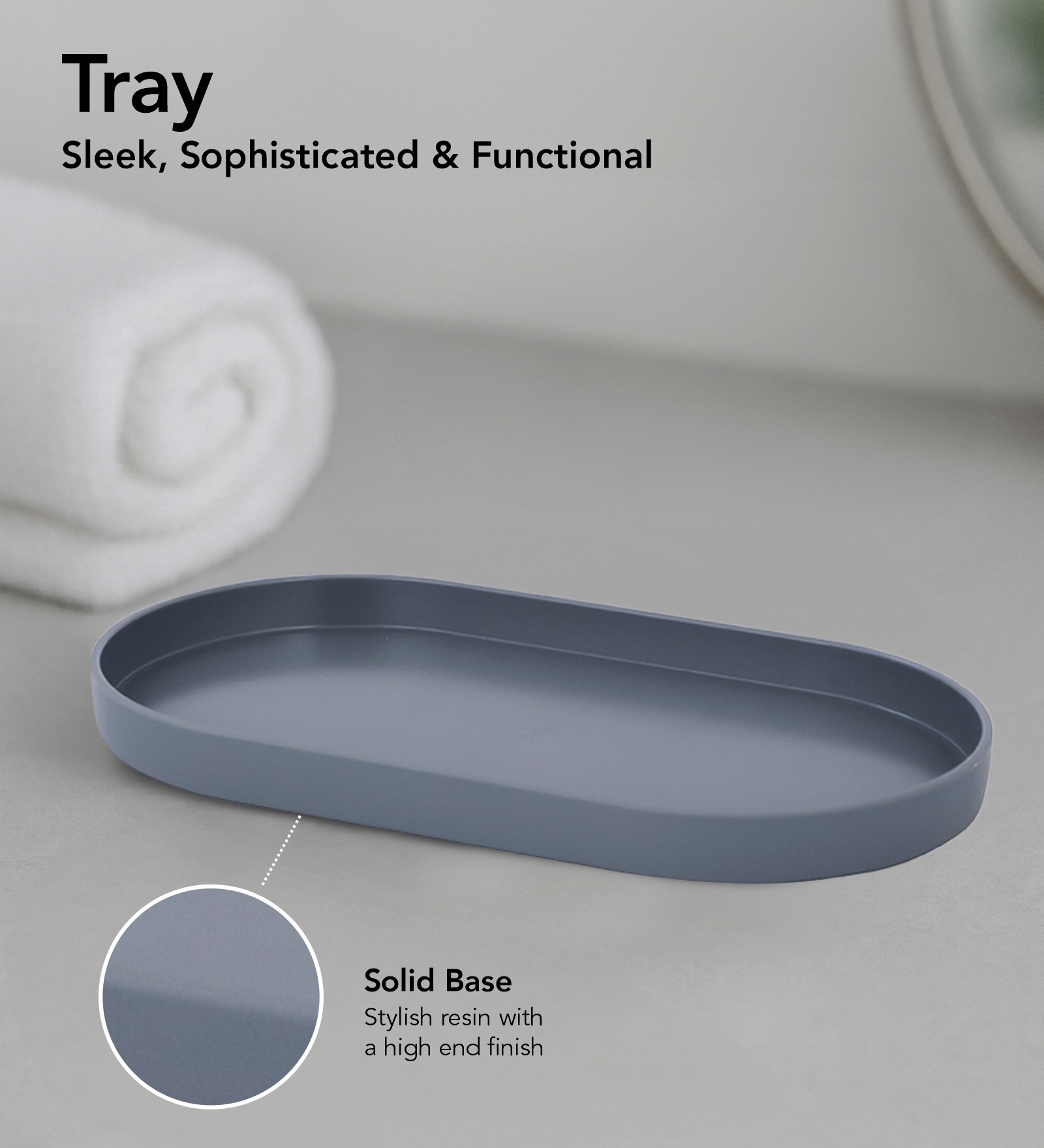 Oasis 6 Pcs PVC Bath Set Grey