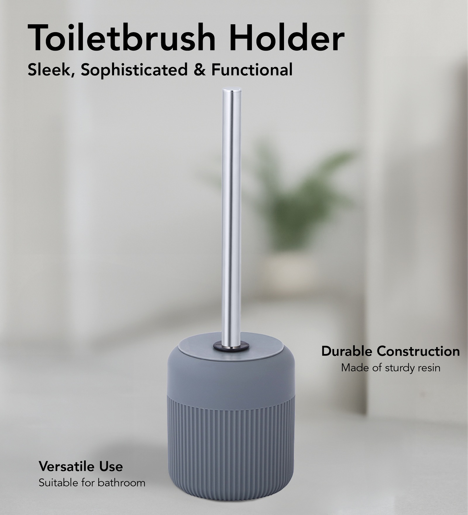 Oasis 6 Pcs PVC Bath Set Grey