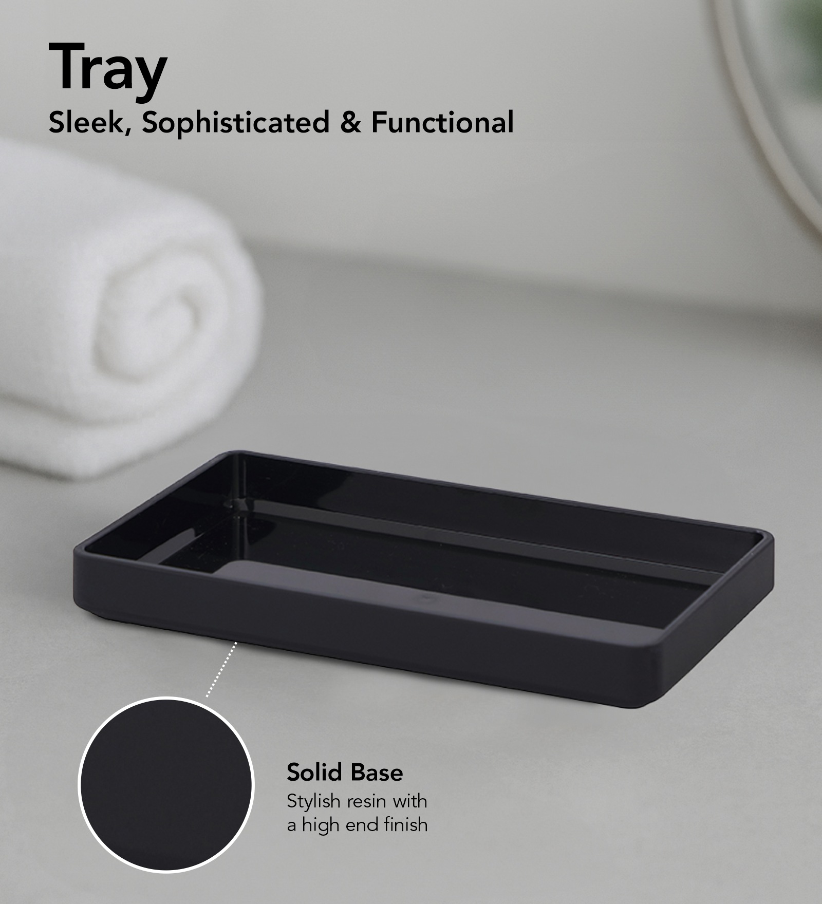 Oasis 6 Pcs PVC Bath Set Black