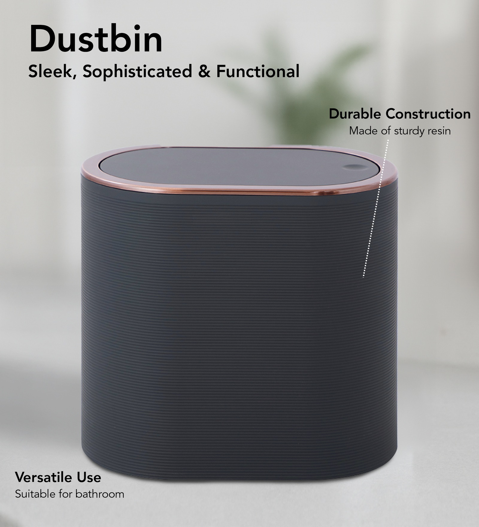 Oasis 6 Pcs PVC Bath Set Black