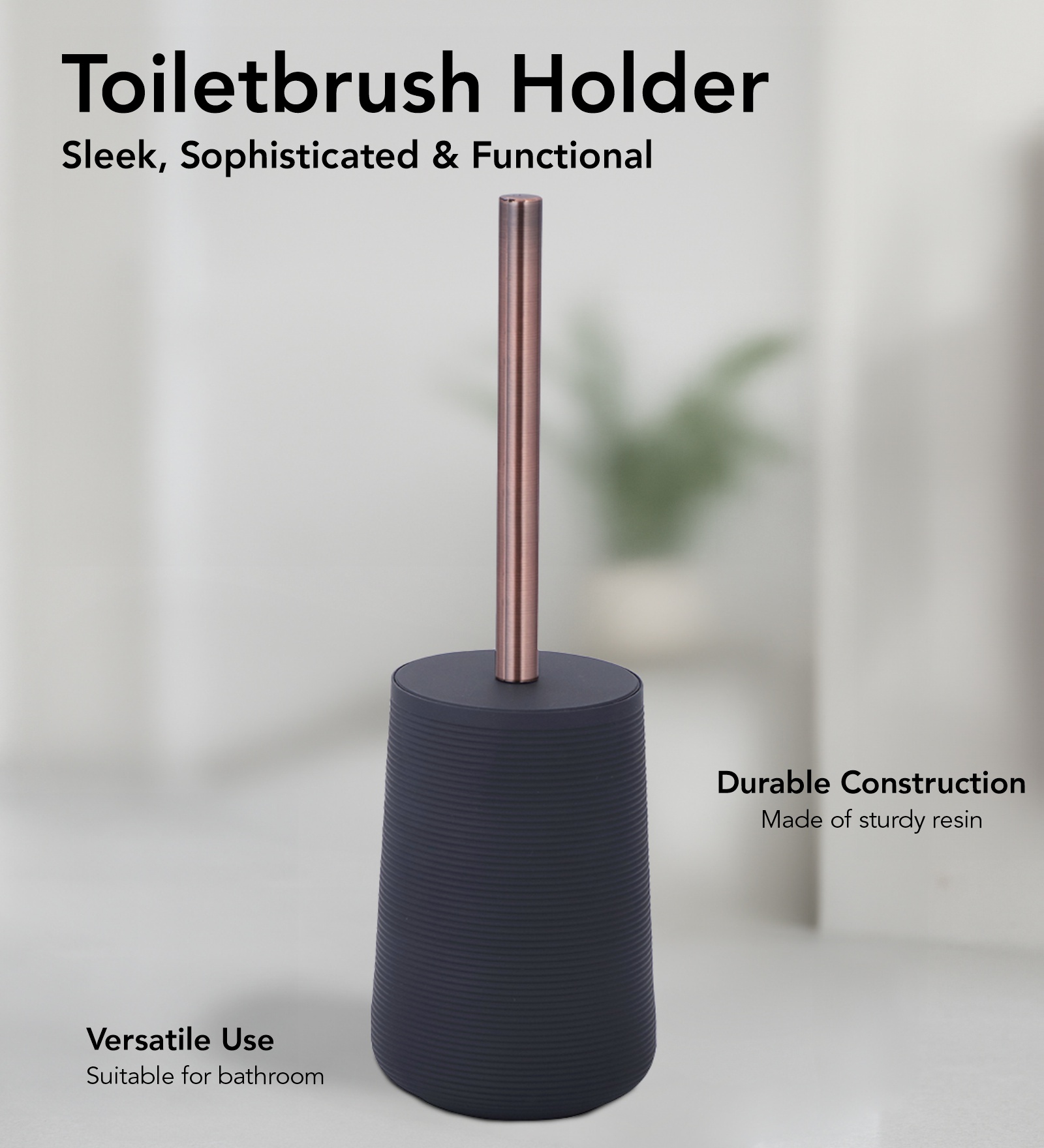 Oasis 6 Pcs PVC Bath Set Black