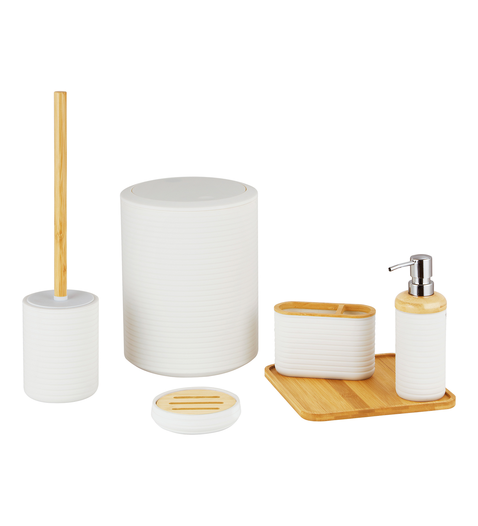 Oasis 6 Pcs PVC Bath Set White