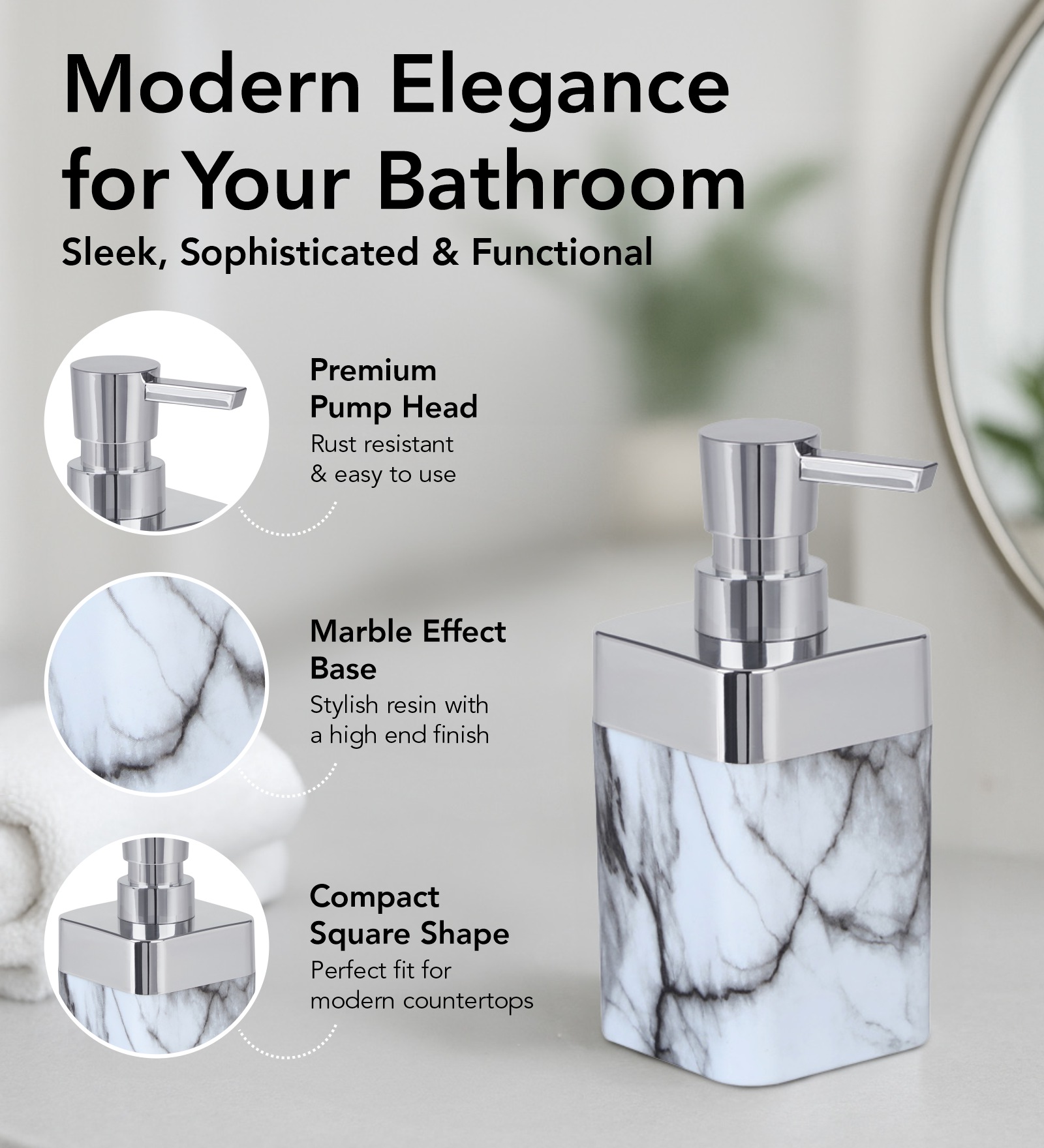 Oasis 5 Pcs PVC Bath Set Grey