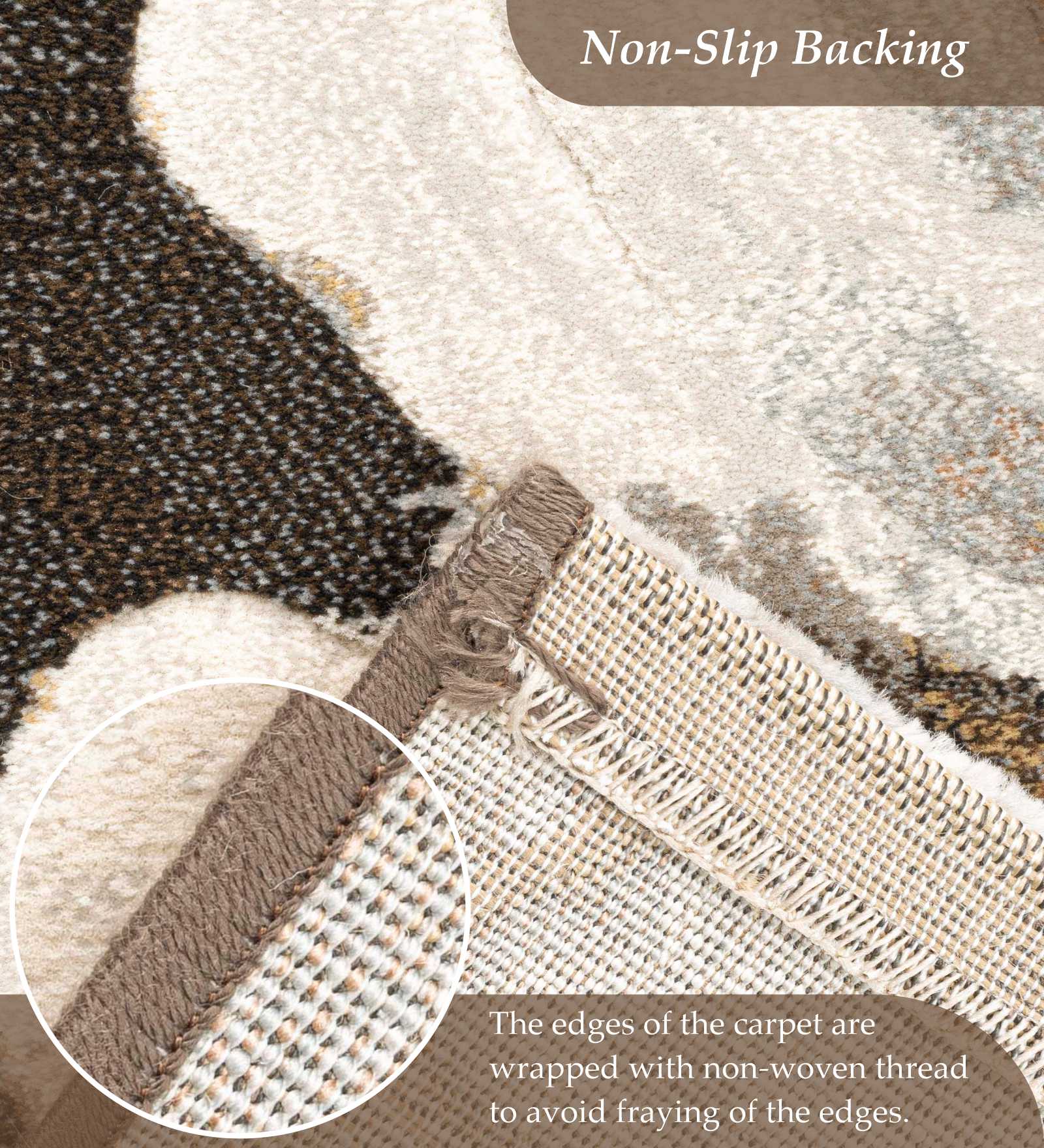 Aquarius Floral Machine Made Runner Brown and Cream