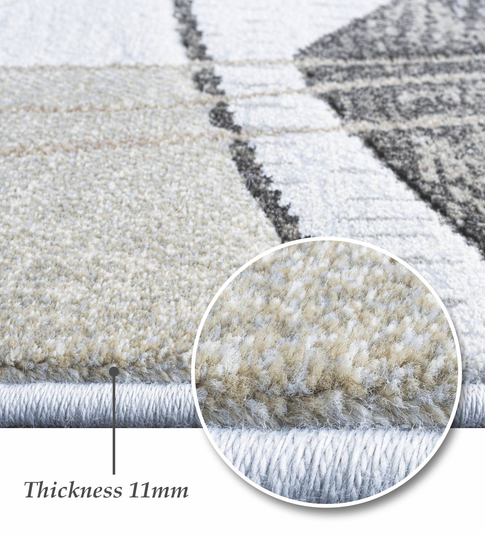 Aquarius Abstract Machine Made Carpet Grey