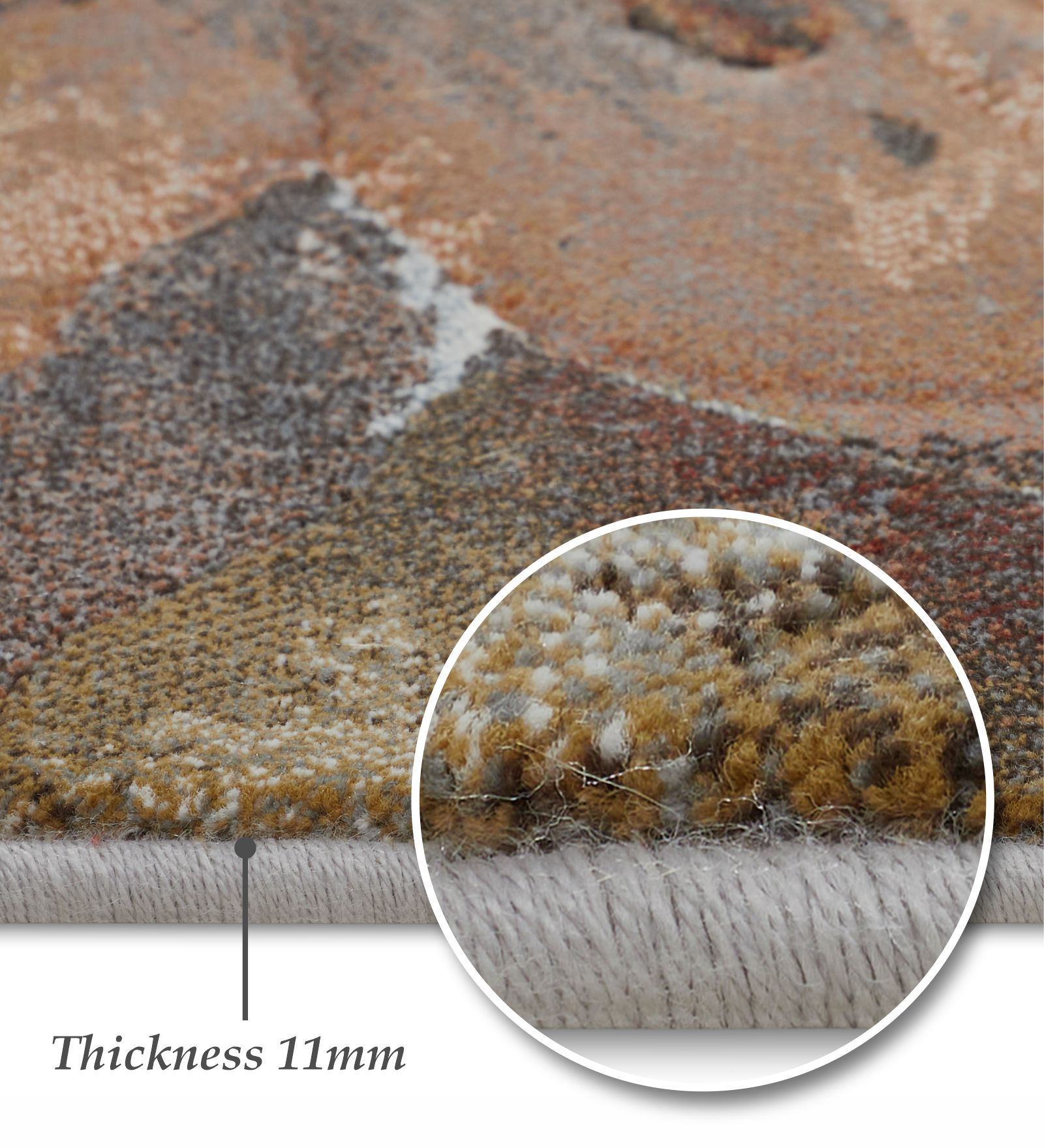 Aquarius Floral Machine Made Carpet Cream and Rust