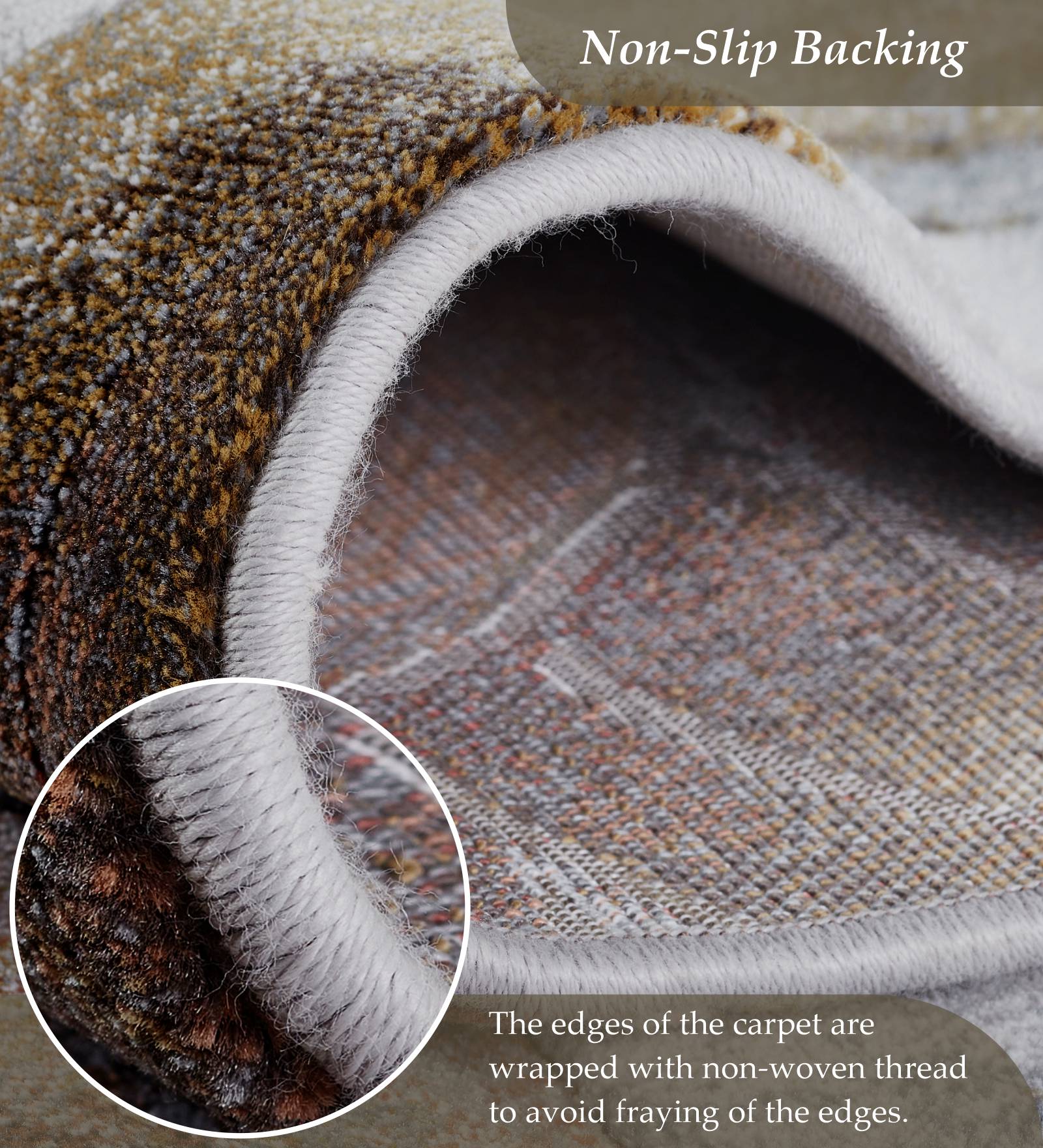 Aquarius Floral Machine Made Carpet Cream and Rust