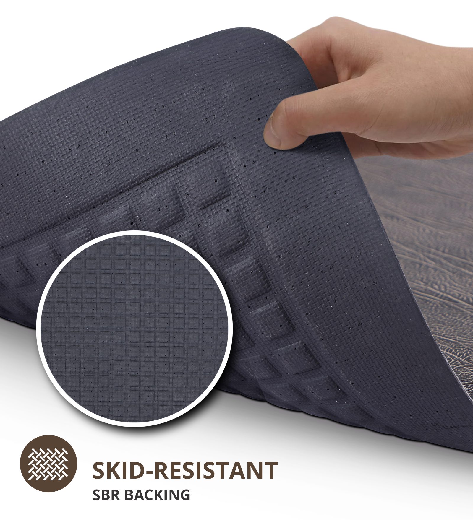 Squab Anti-skid Kitchen Floor Mat Brown