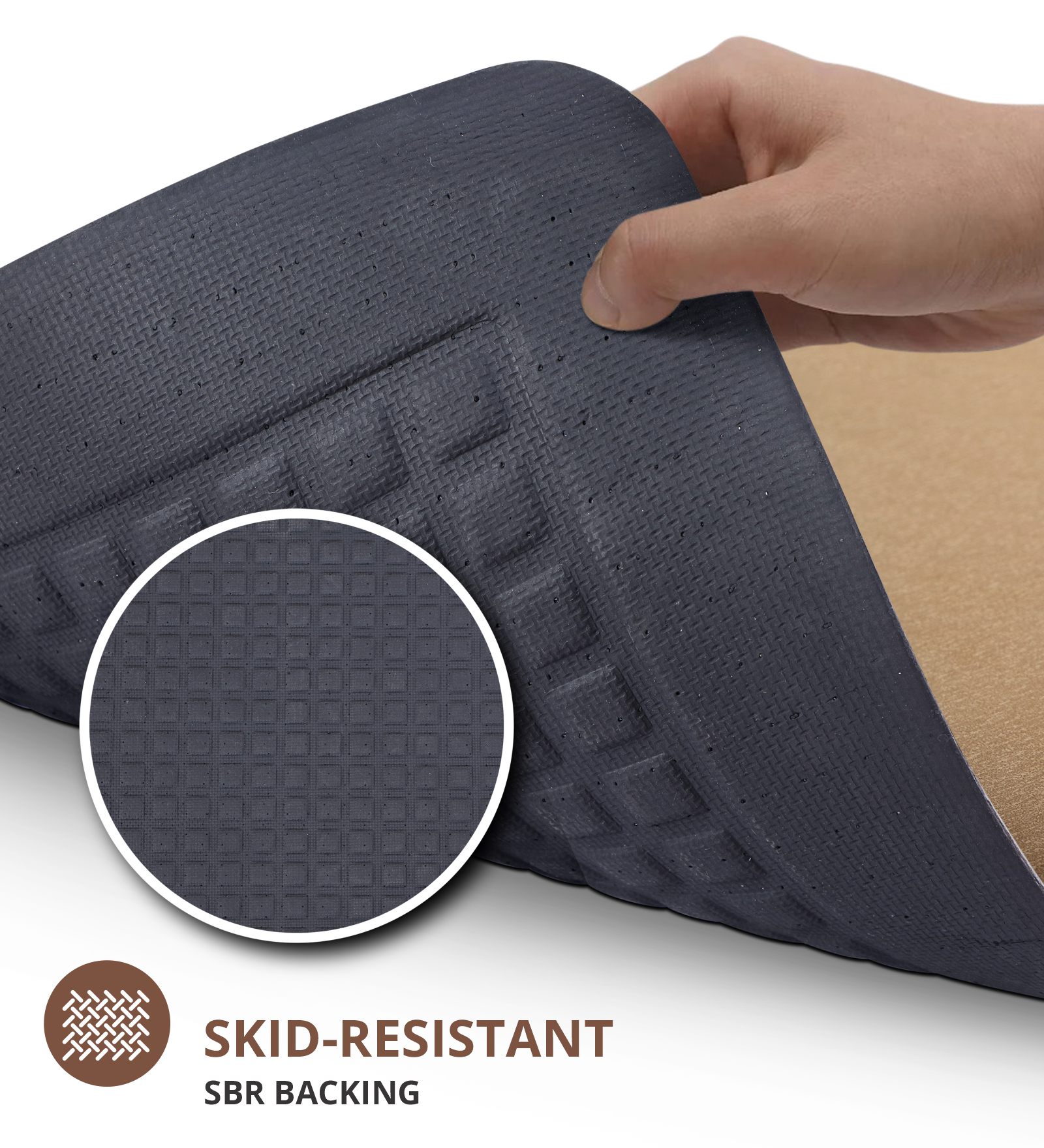 Squab Anti-skid Kitchen Floor Mat Camel