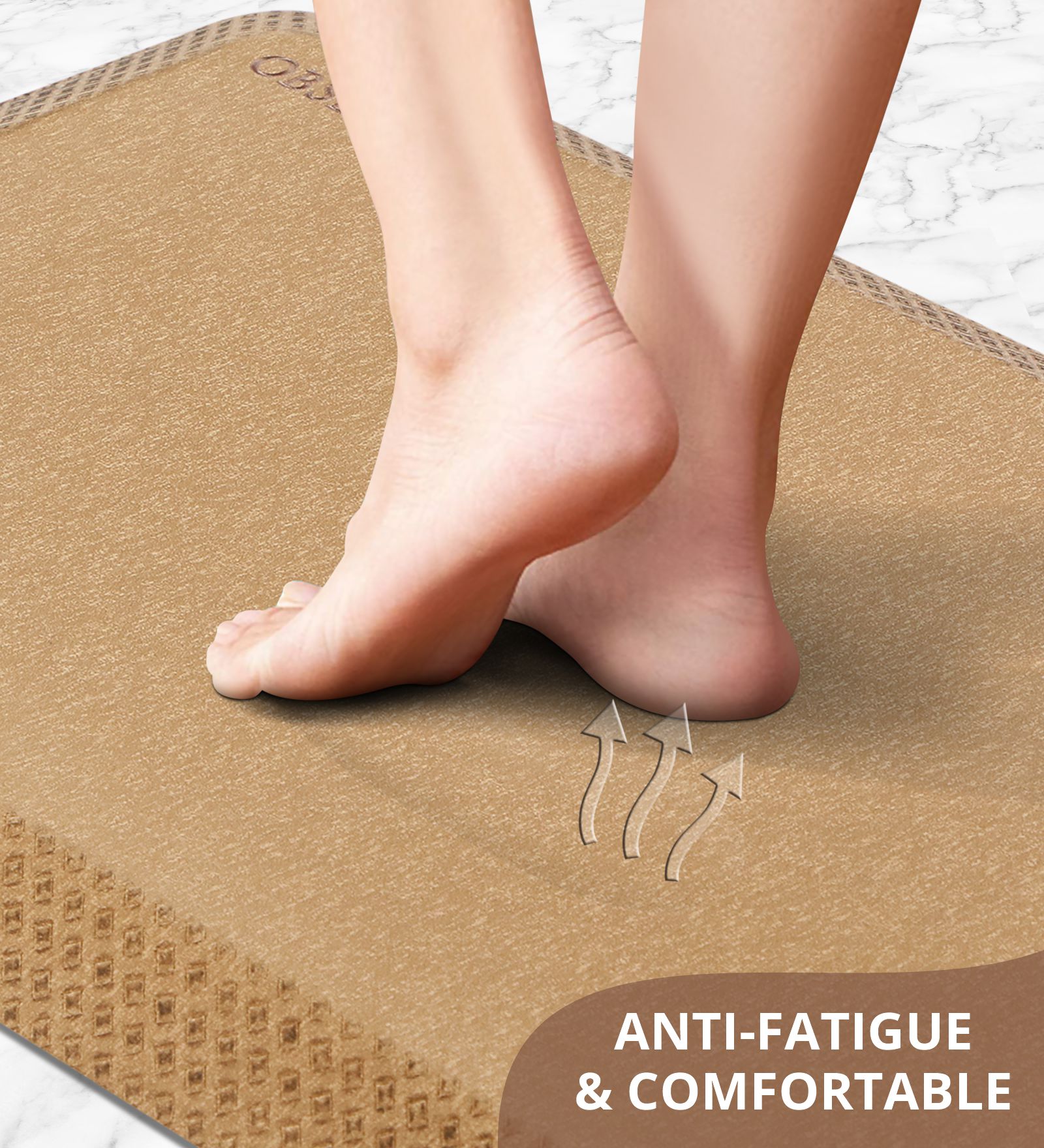 Squab Anti-skid Kitchen Floor Mat Camel