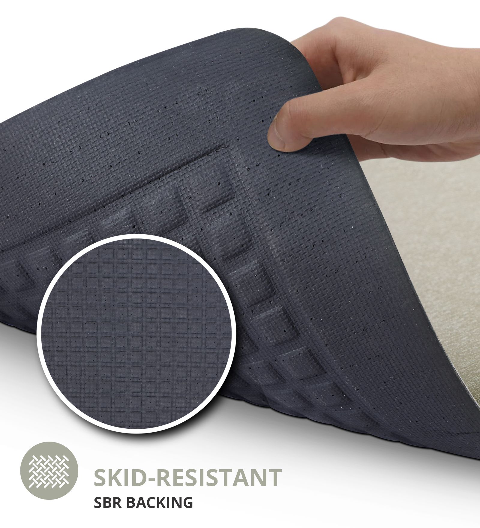 Squab Anti-skid Kitchen Floor Mat Beige