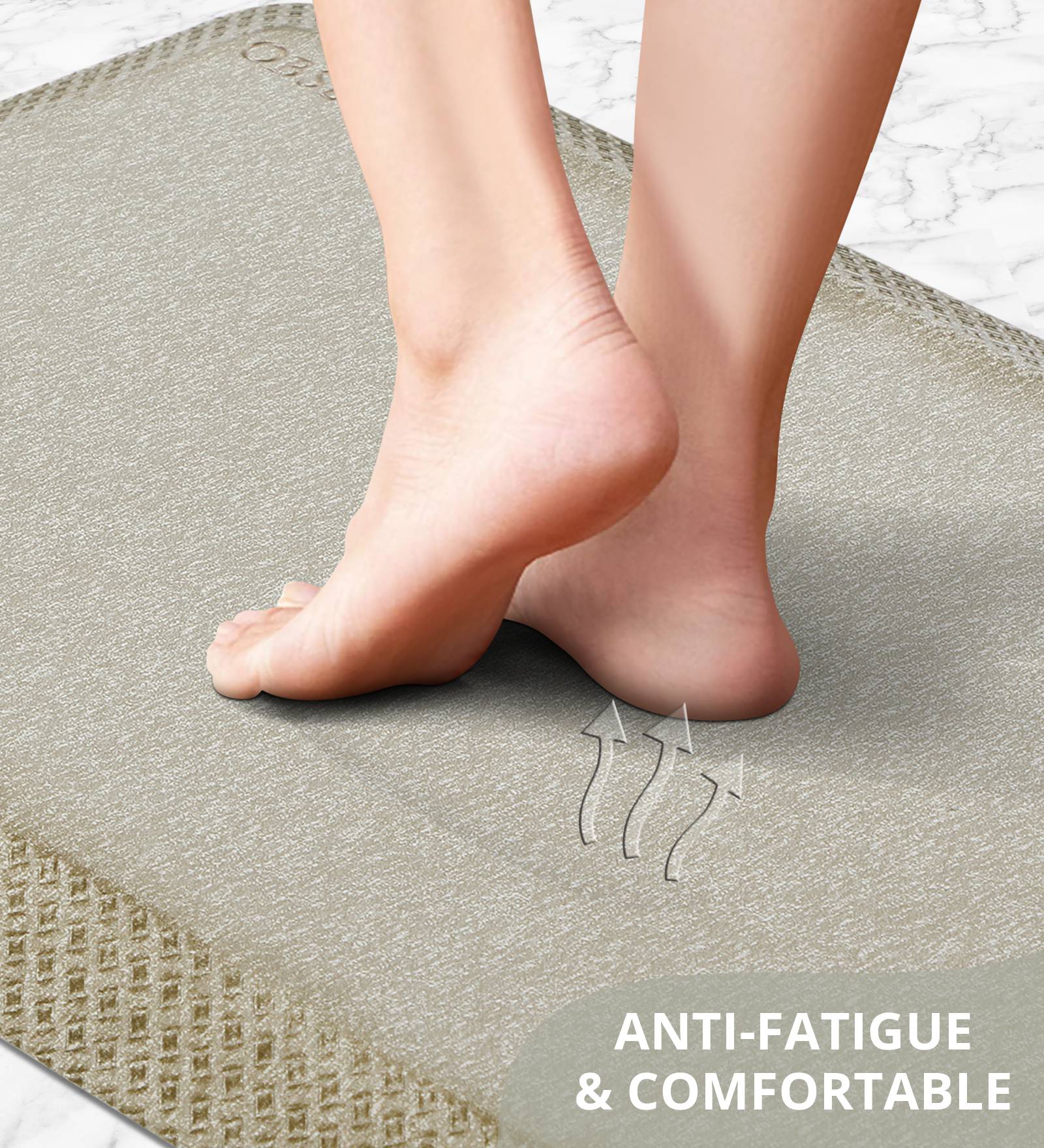 Squab Anti-skid Kitchen Floor Mat Beige