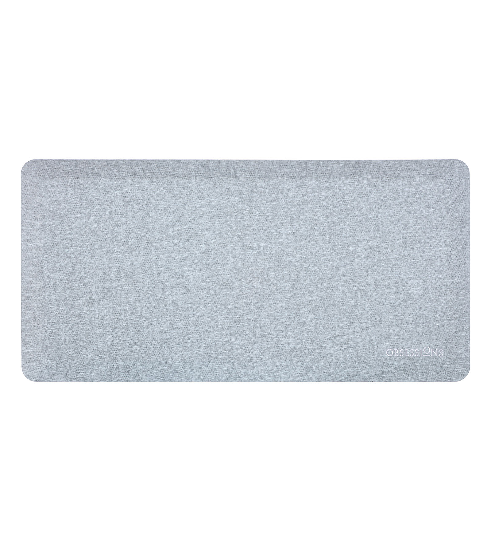Anti-slip PU Kitchen Mat with Abstract Design, Light Grey