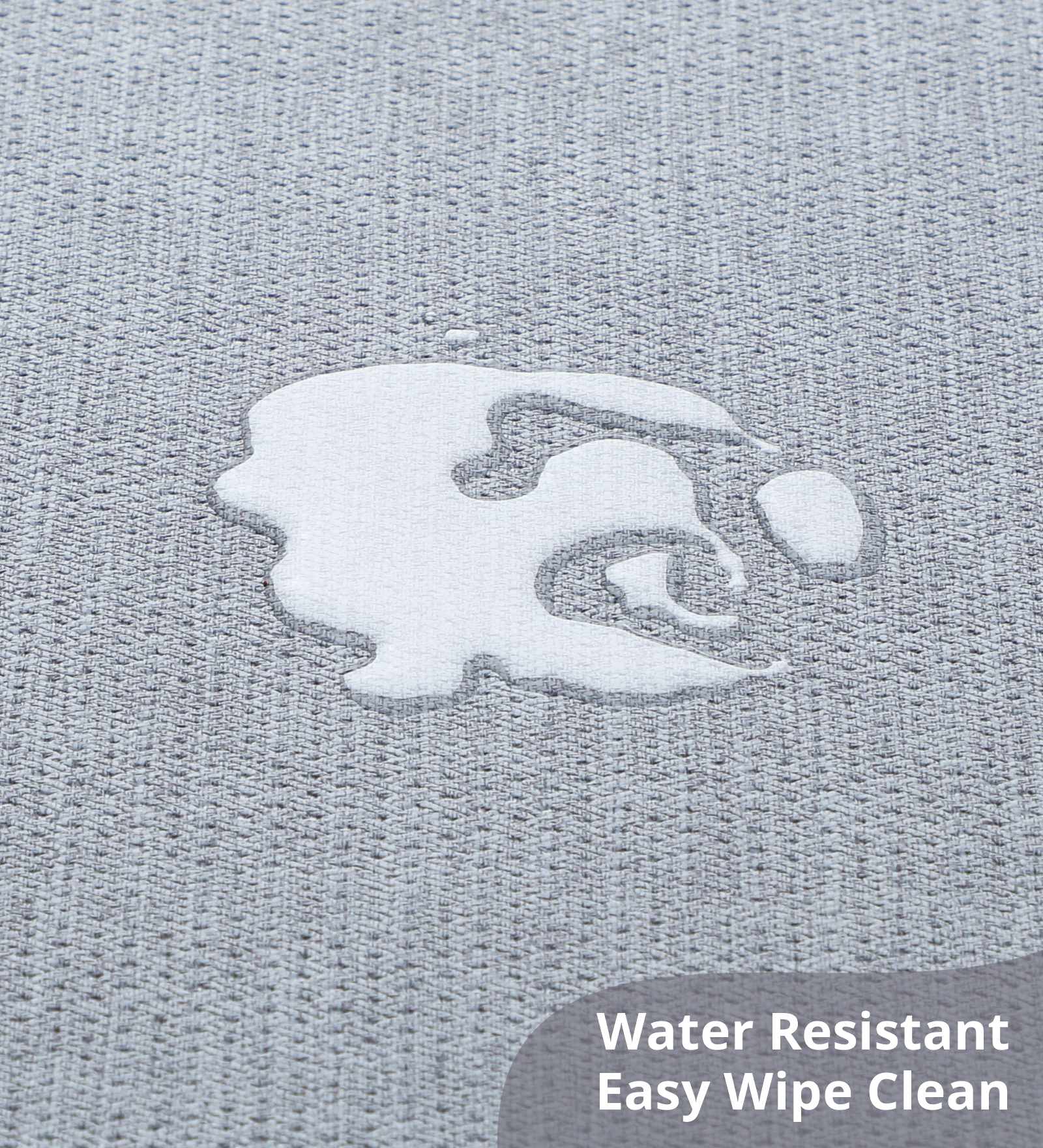 Anti-slip PU Kitchen Mat with Abstract Design, Light Grey