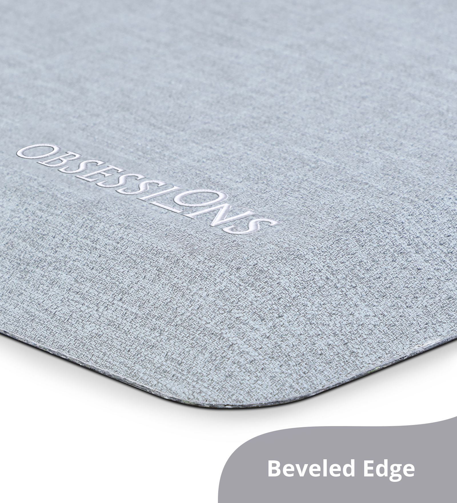 Anti-slip PU Kitchen Mat with Abstract Design, Light Grey