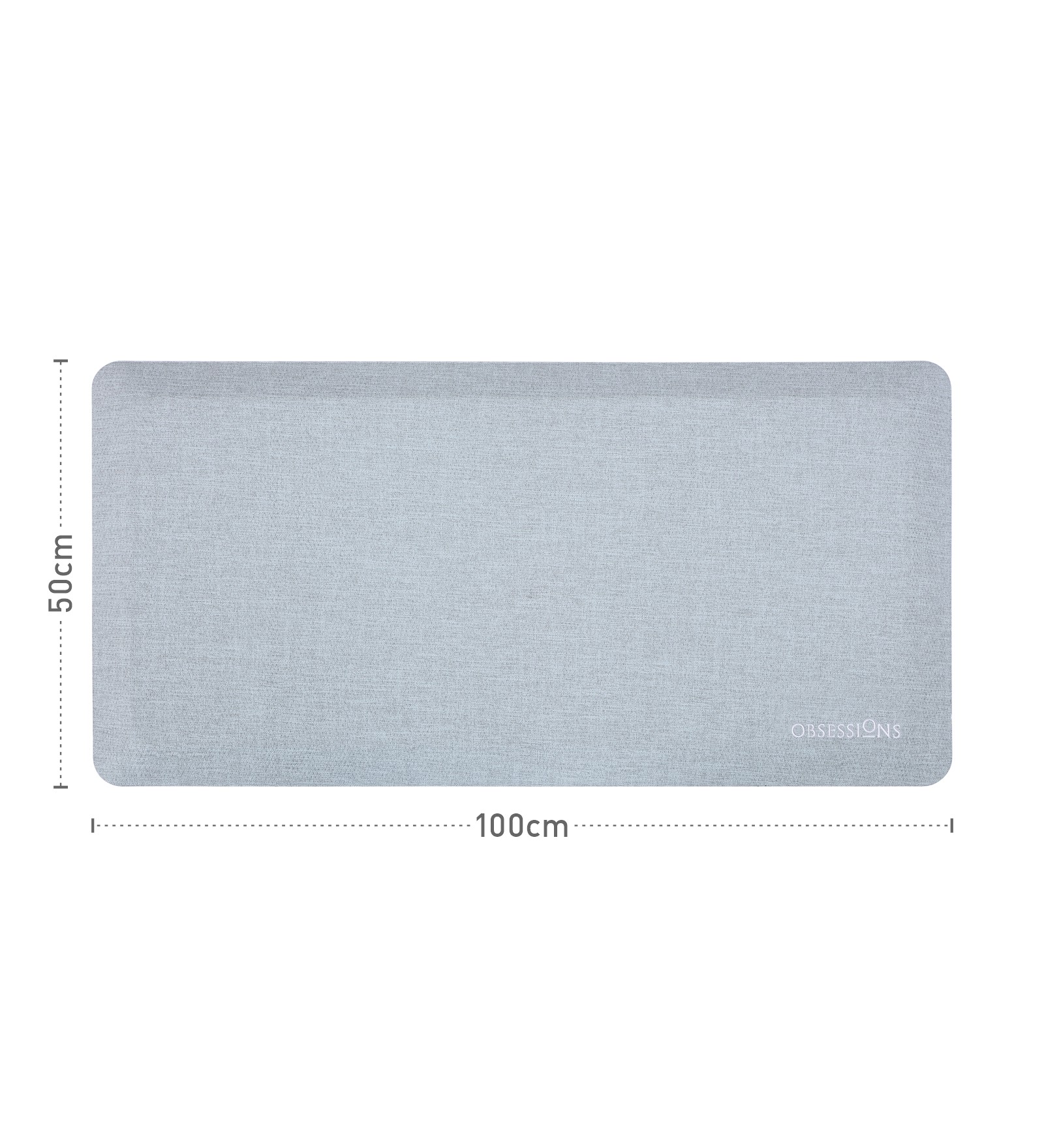 Anti-slip PU Kitchen Mat with Abstract Design, Light Grey