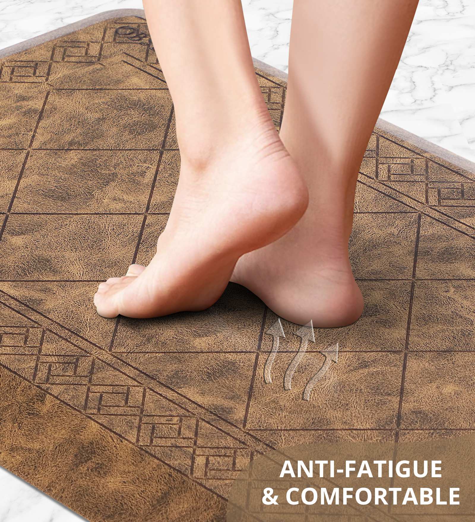 Squab Anti-skid Kitchen Floor Mat Brown