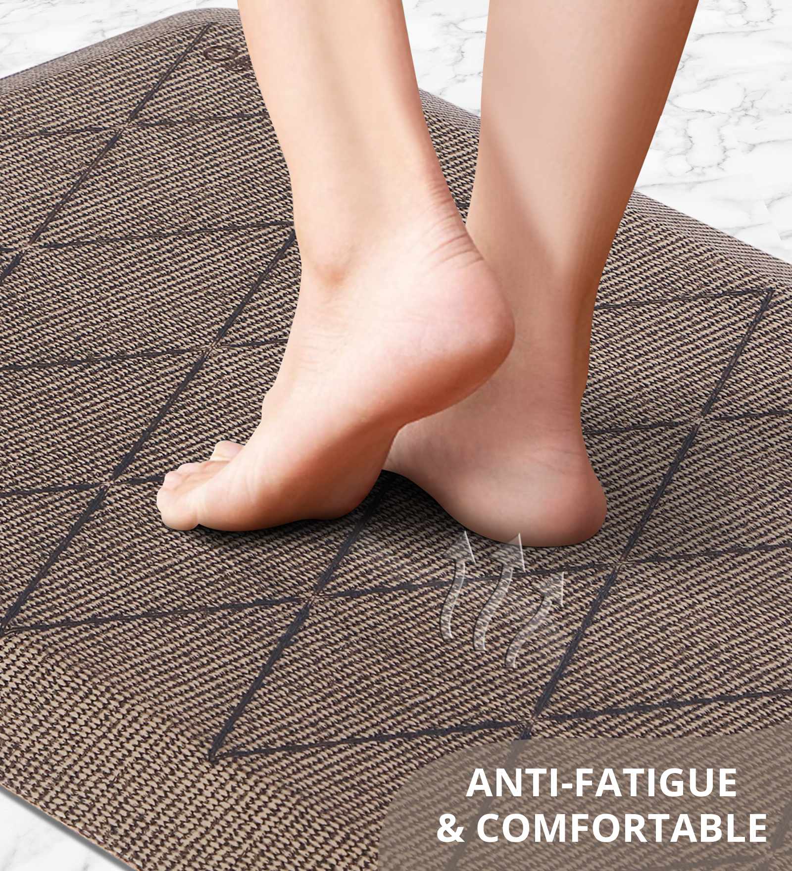 Squab Anti-skid Kitchen Floor Mat Brown