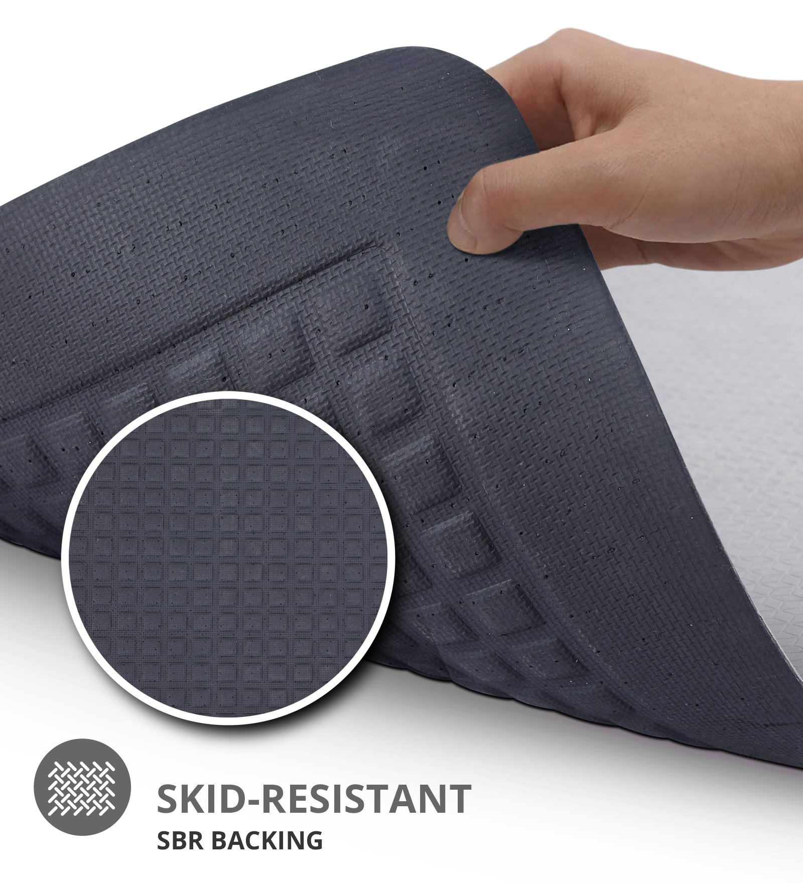 Anti-slip PU Kitchen Mat with Solid Design, Cream