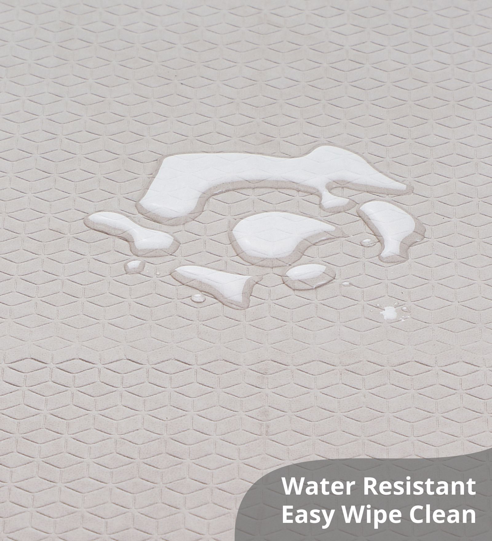 Anti-slip PU Kitchen Mat with Solid Design, Cream