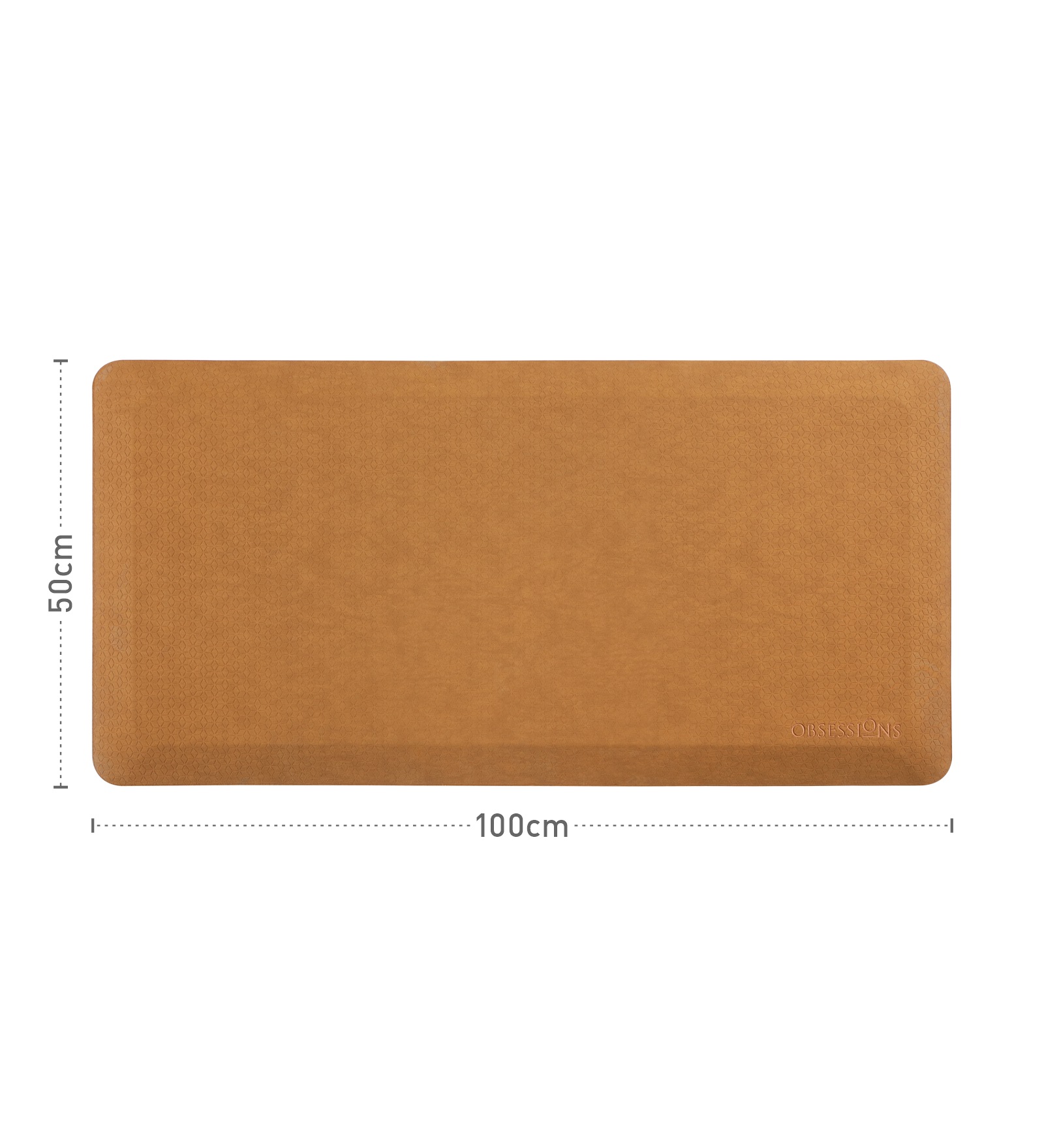 Anti-slip PU Kitchen Mat with Solid Design, Camel
