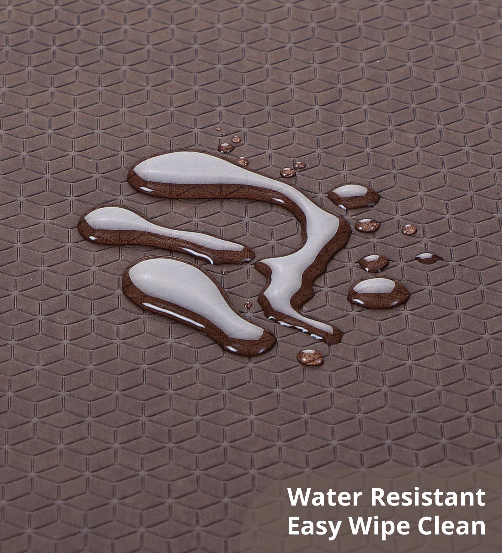 Anti-slip PU Kitchen Mat with Abstract Design, D Brown