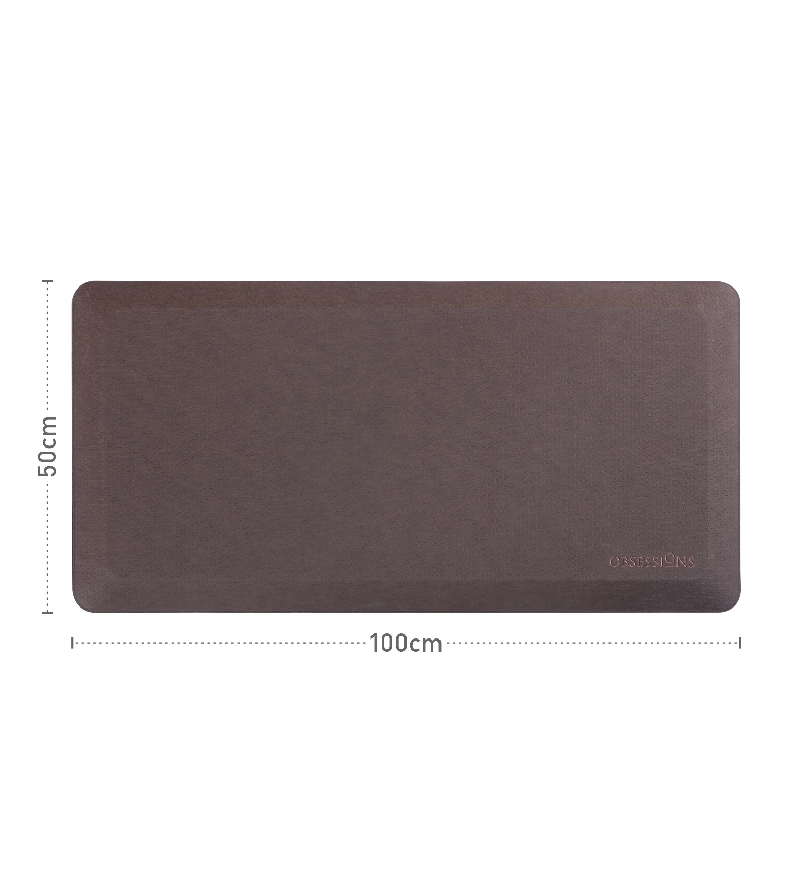 Anti-slip PU Kitchen Mat with Abstract Design, D Brown