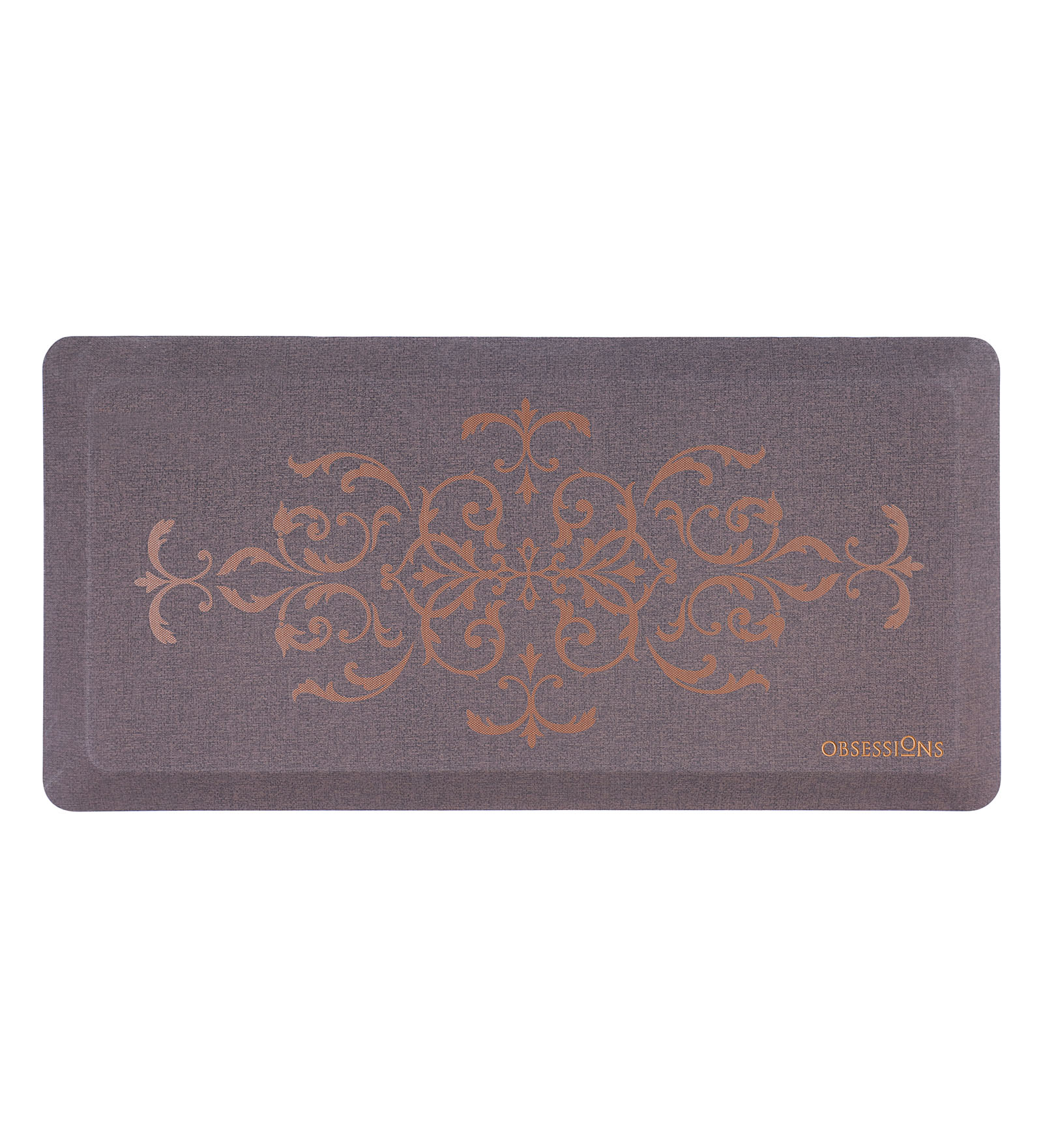 Anti-slip PU Kitchen Mat with Solid Design, Brown