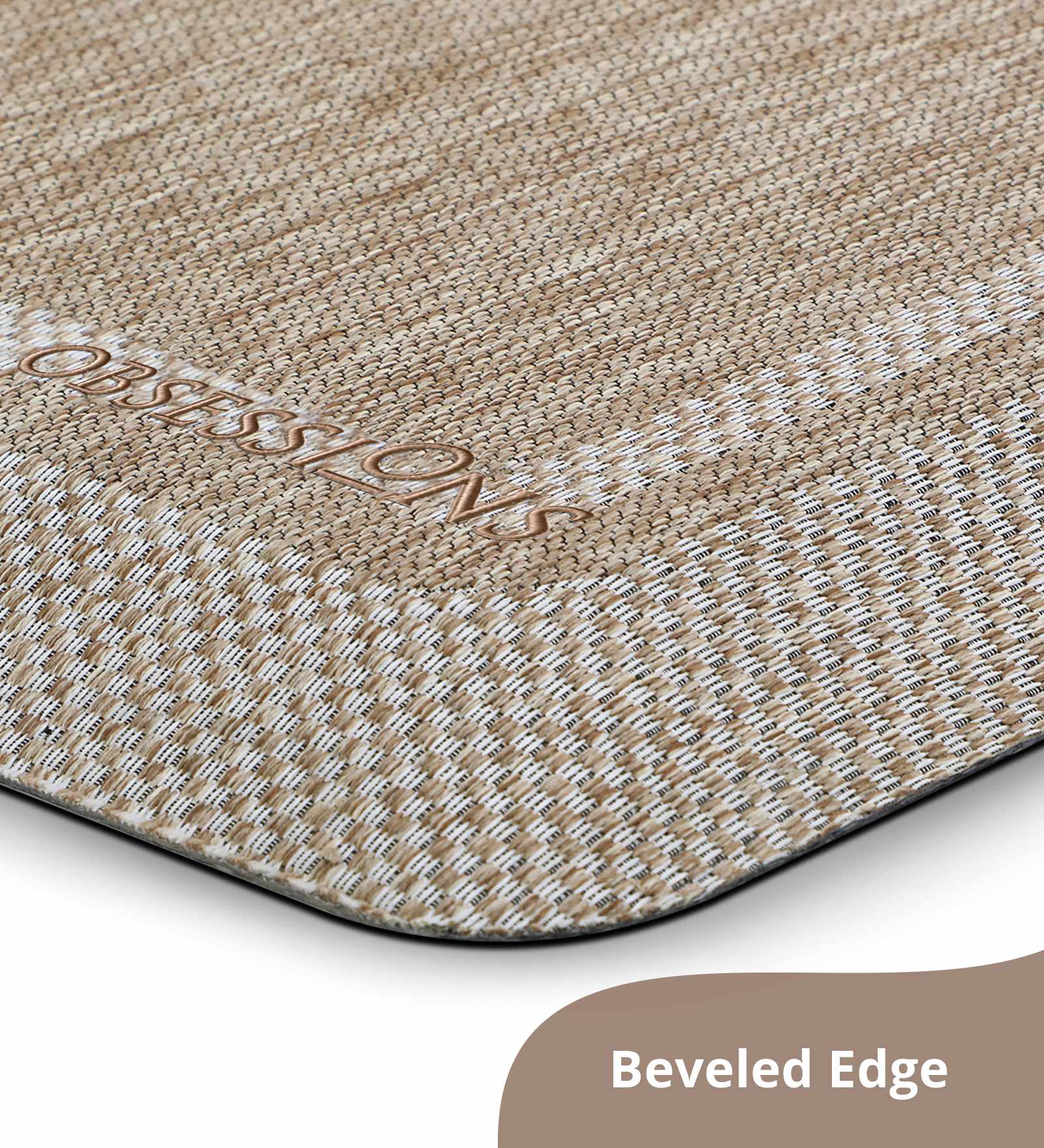 Anti-slip PU Kitchen Mat with Solid Design, Beige