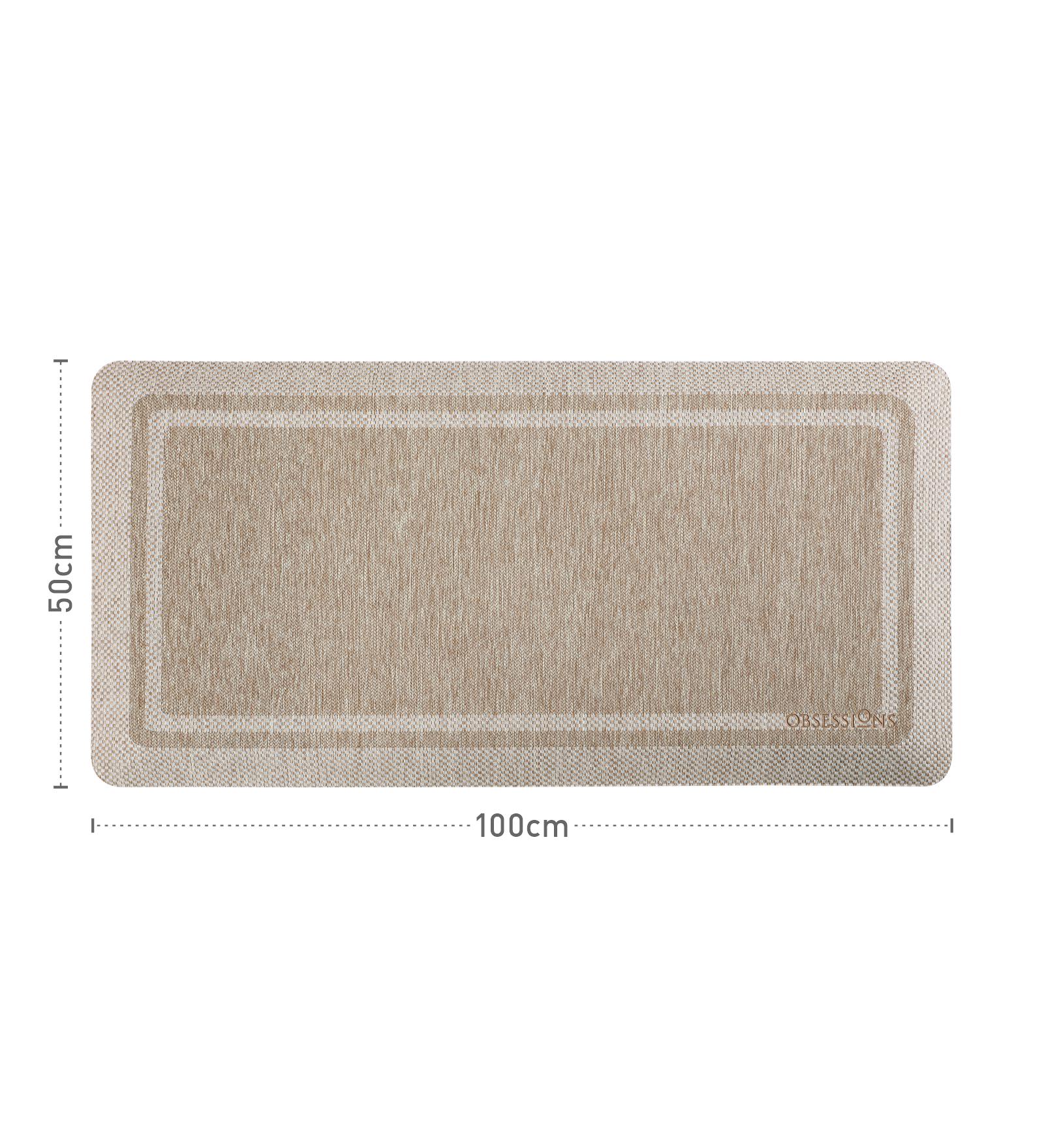 Anti-slip PU Kitchen Mat with Solid Design, Beige
