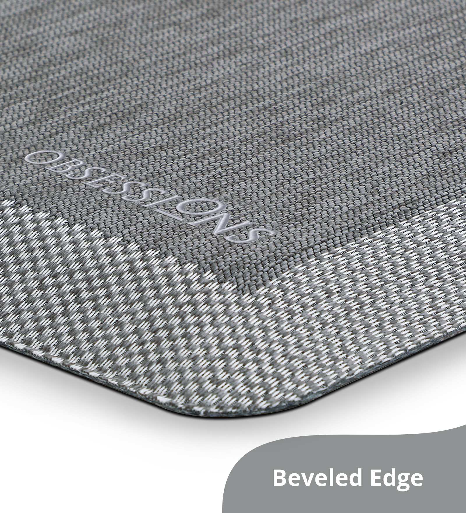 Anti-slip PU Kitchen Mat with Solid Design, Grey