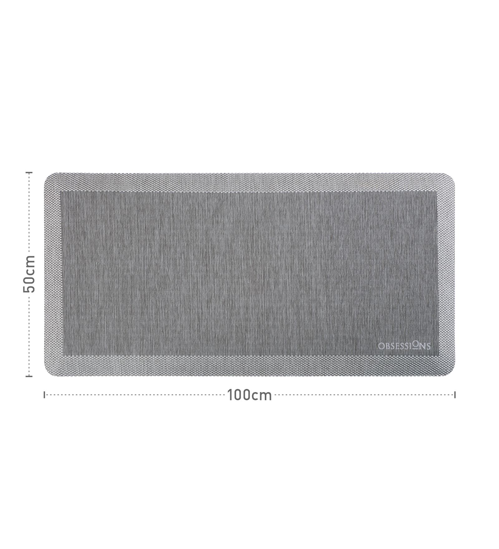 Anti-slip PU Kitchen Mat with Solid Design, Grey