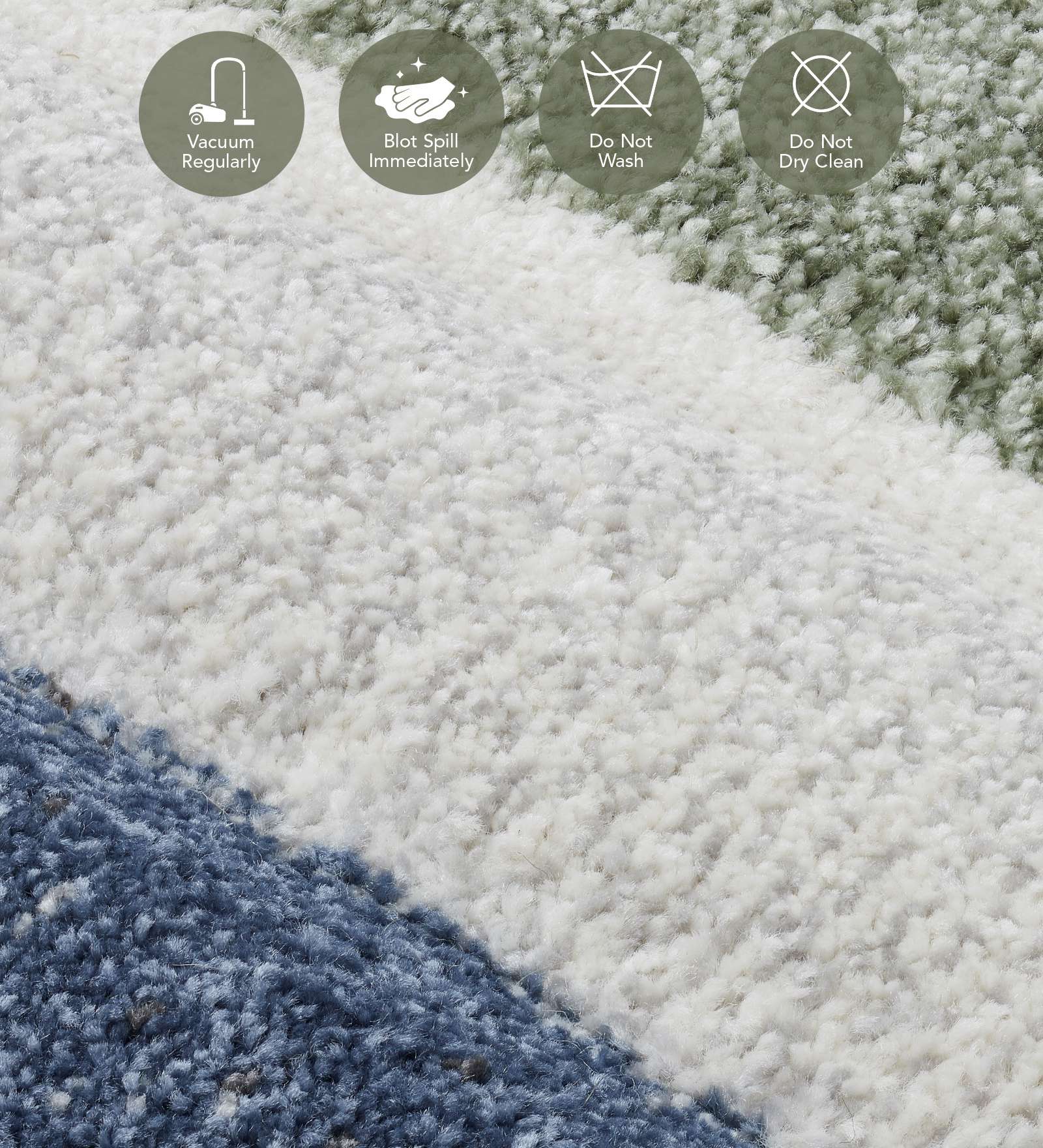 Diamond Abstract Machine Made Carpet Olive and Blue