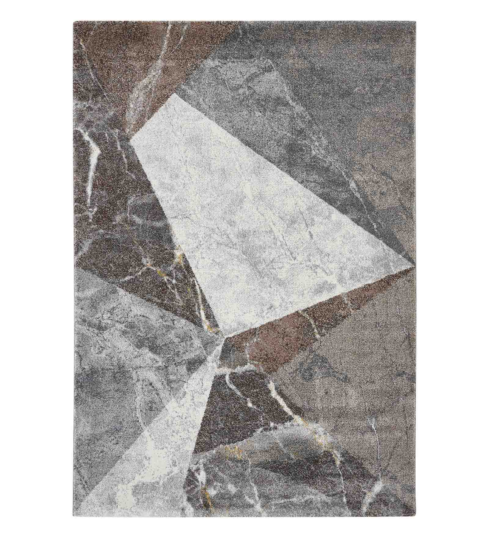 Diamond Abstract Machine Made Carpet Grey Brown