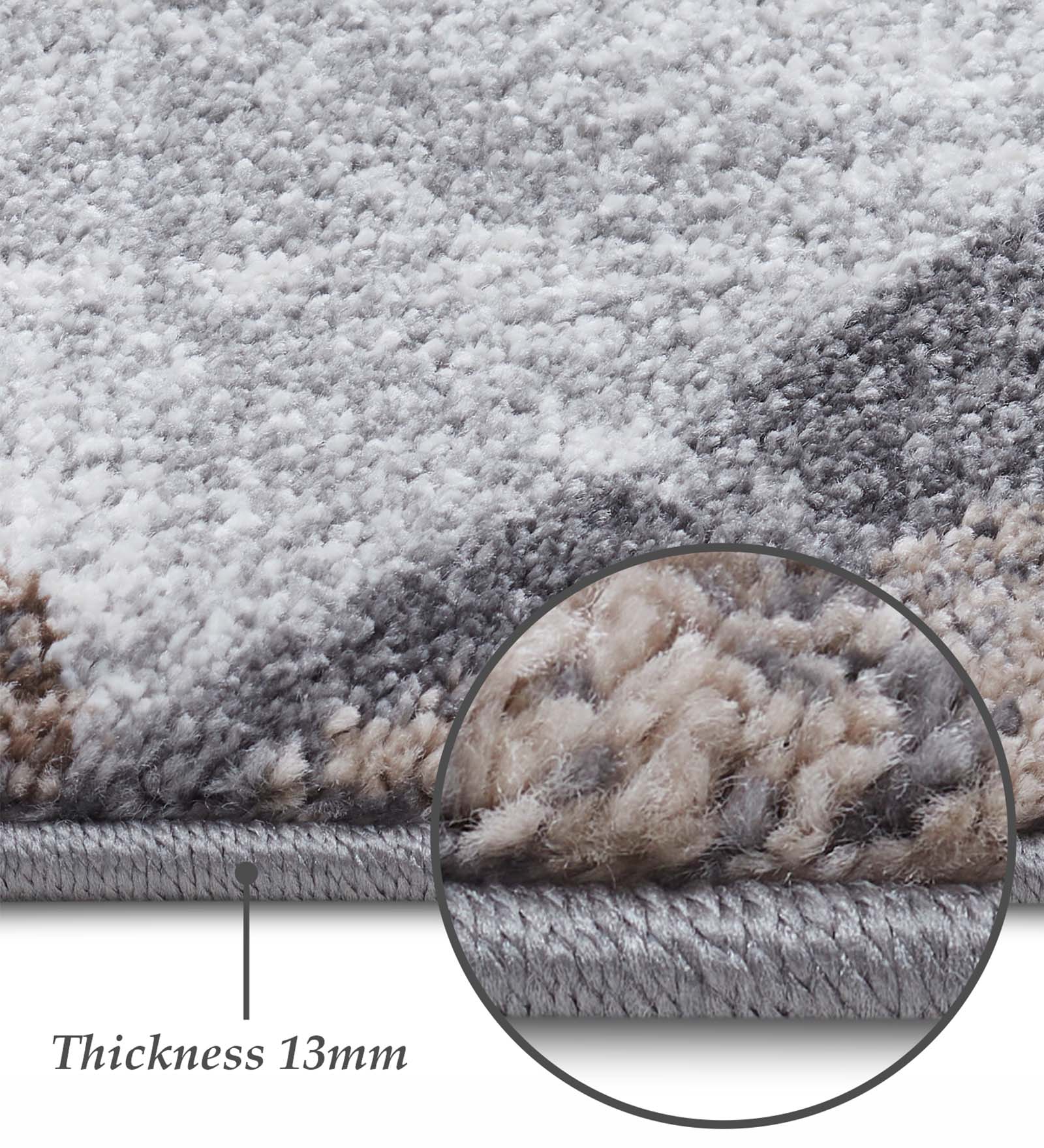 Diamond Abstract Machine Made Carpet Grey Brown