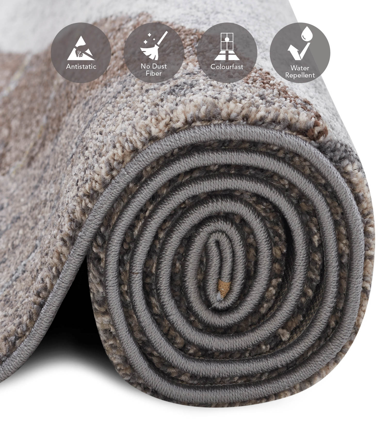 Diamond Abstract Machine Made Carpet Grey Brown