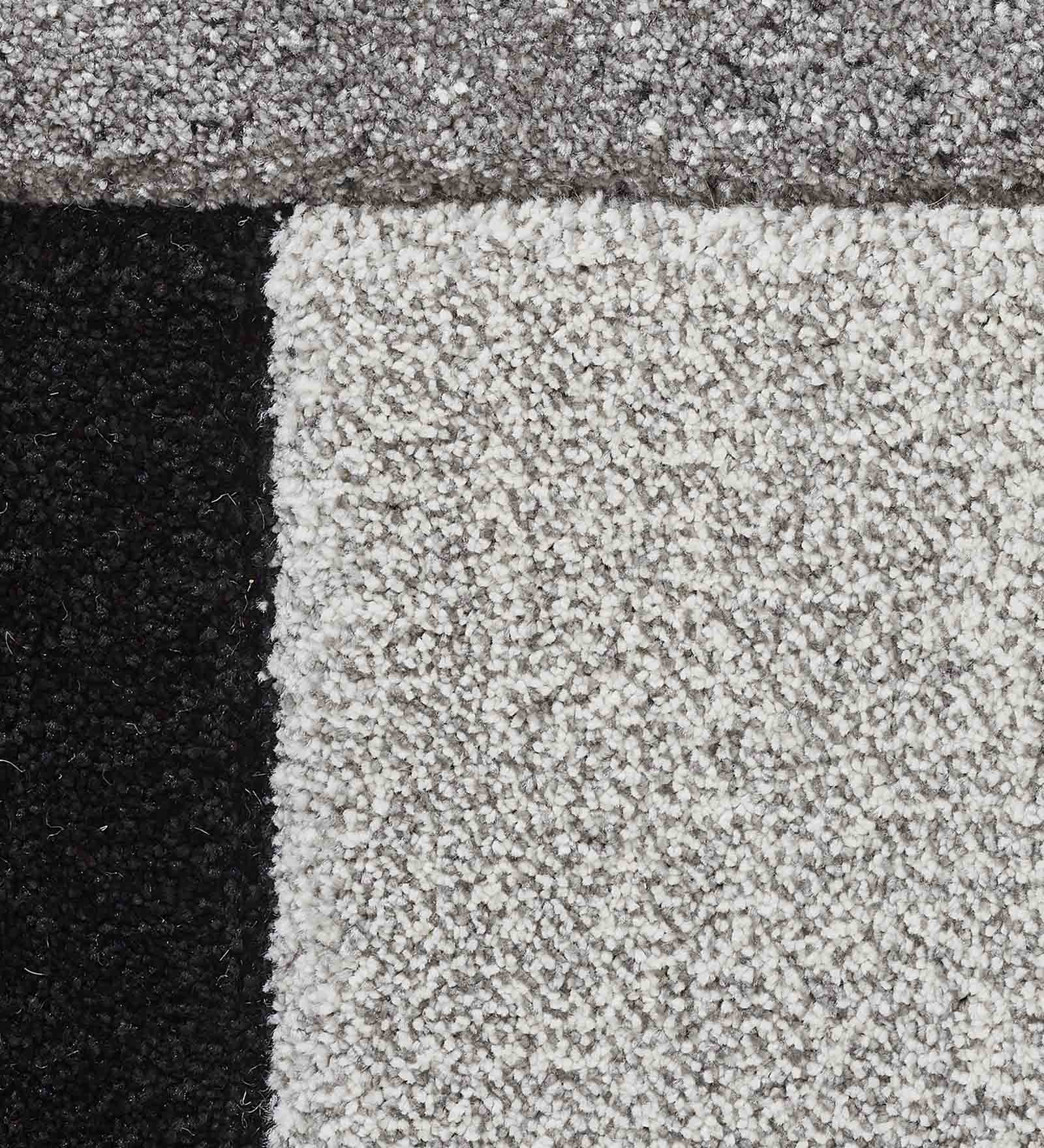 Diamond Geometric Machine Made Carpet Charcoal and Grey