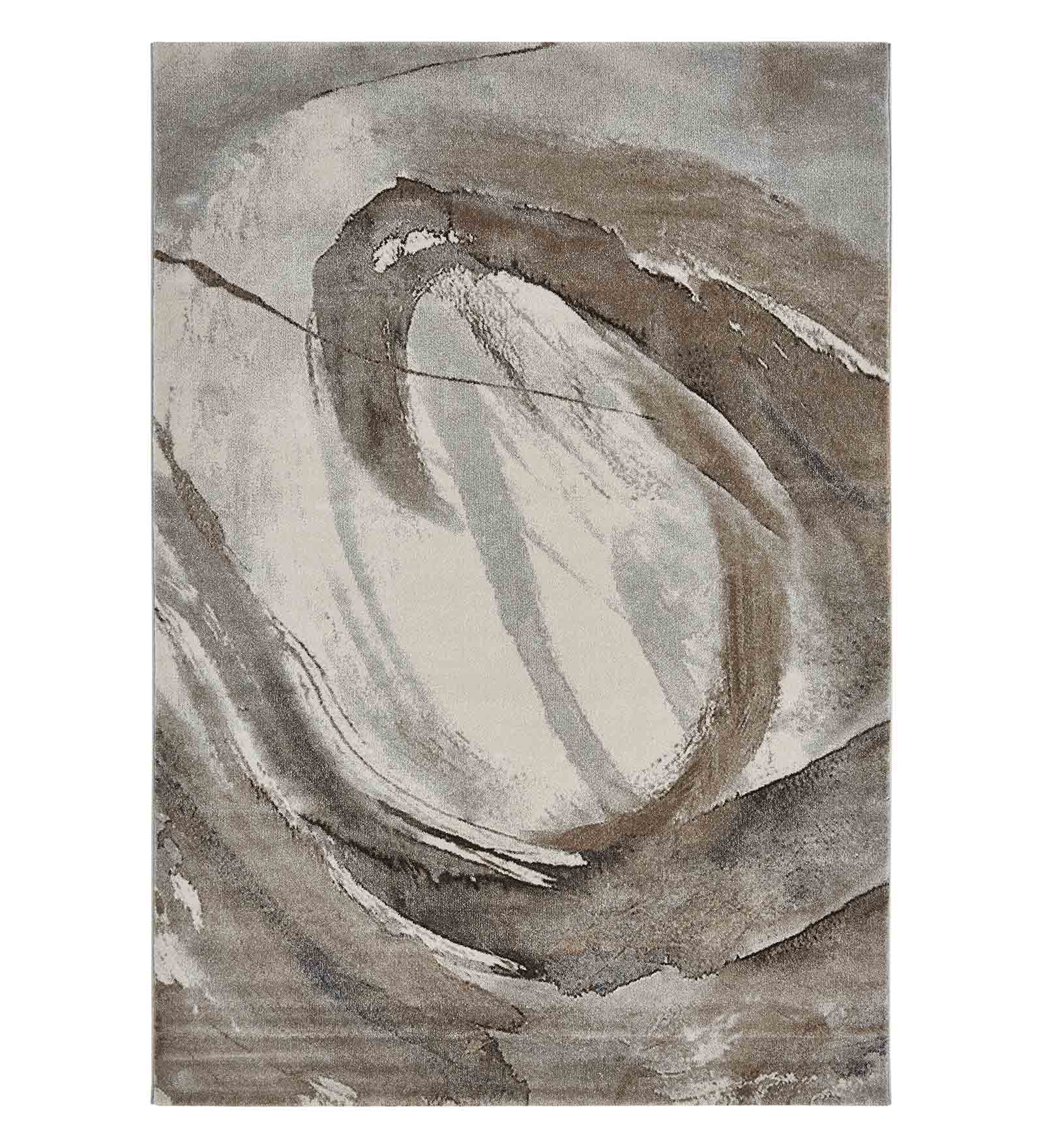 Diamond Abstract Machine Made Carpet L.Brown and Cream