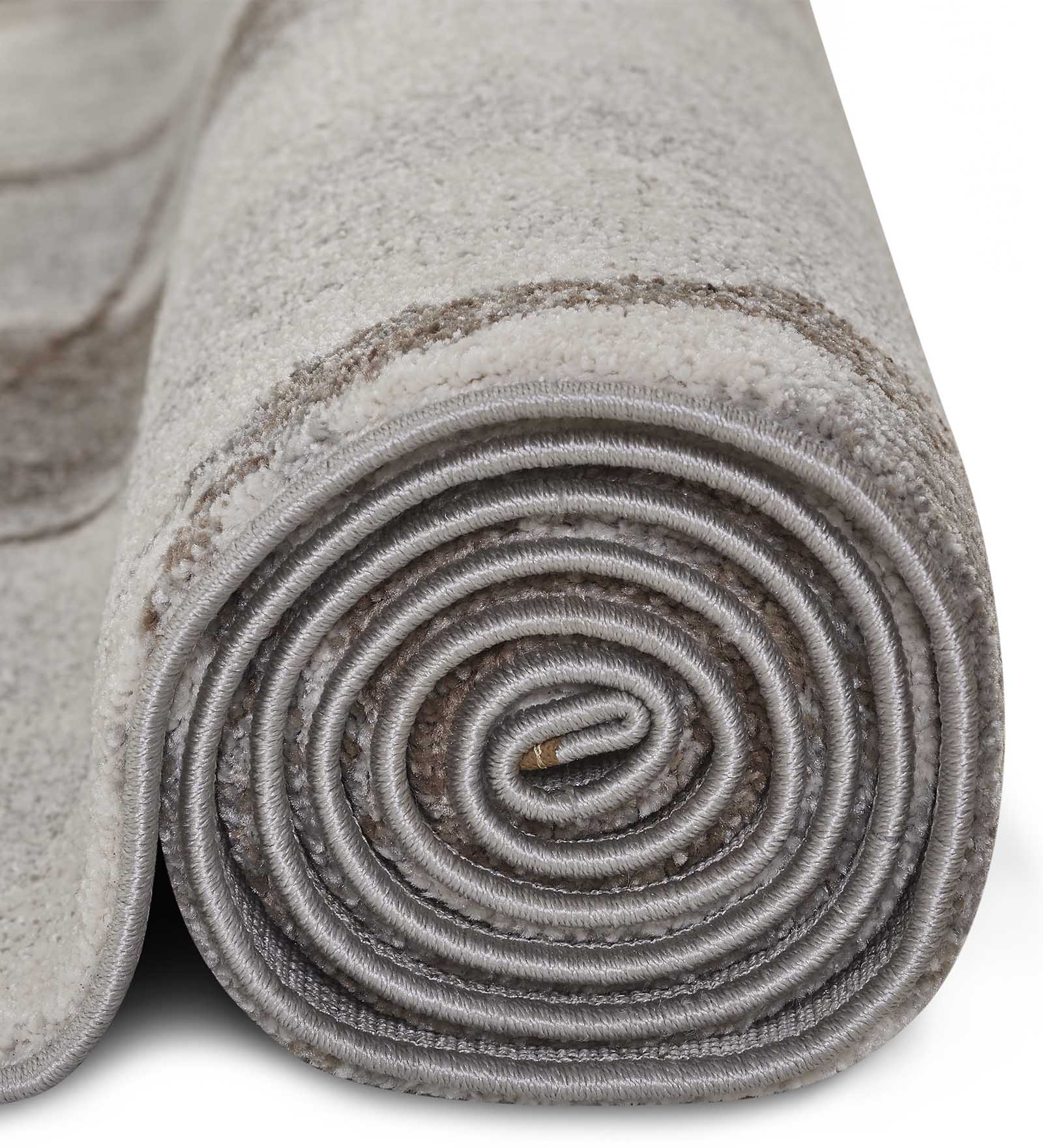 Diamond Abstract Machine Made Carpet L.Brown and Cream