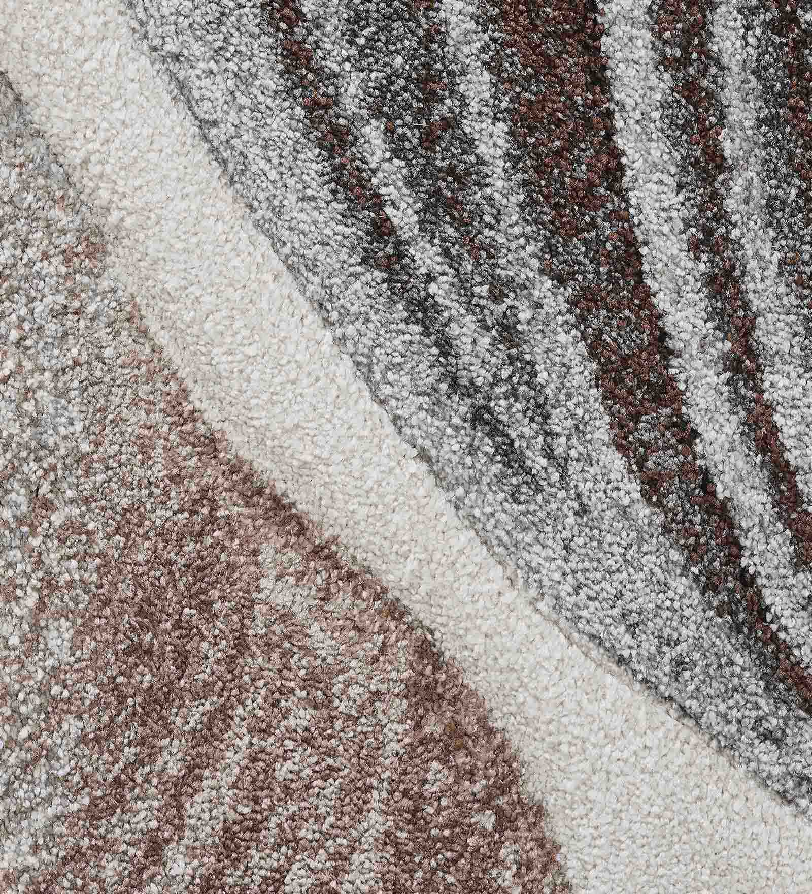 Diamond Floral Machine Made Carpet L.Brown and D.Brown