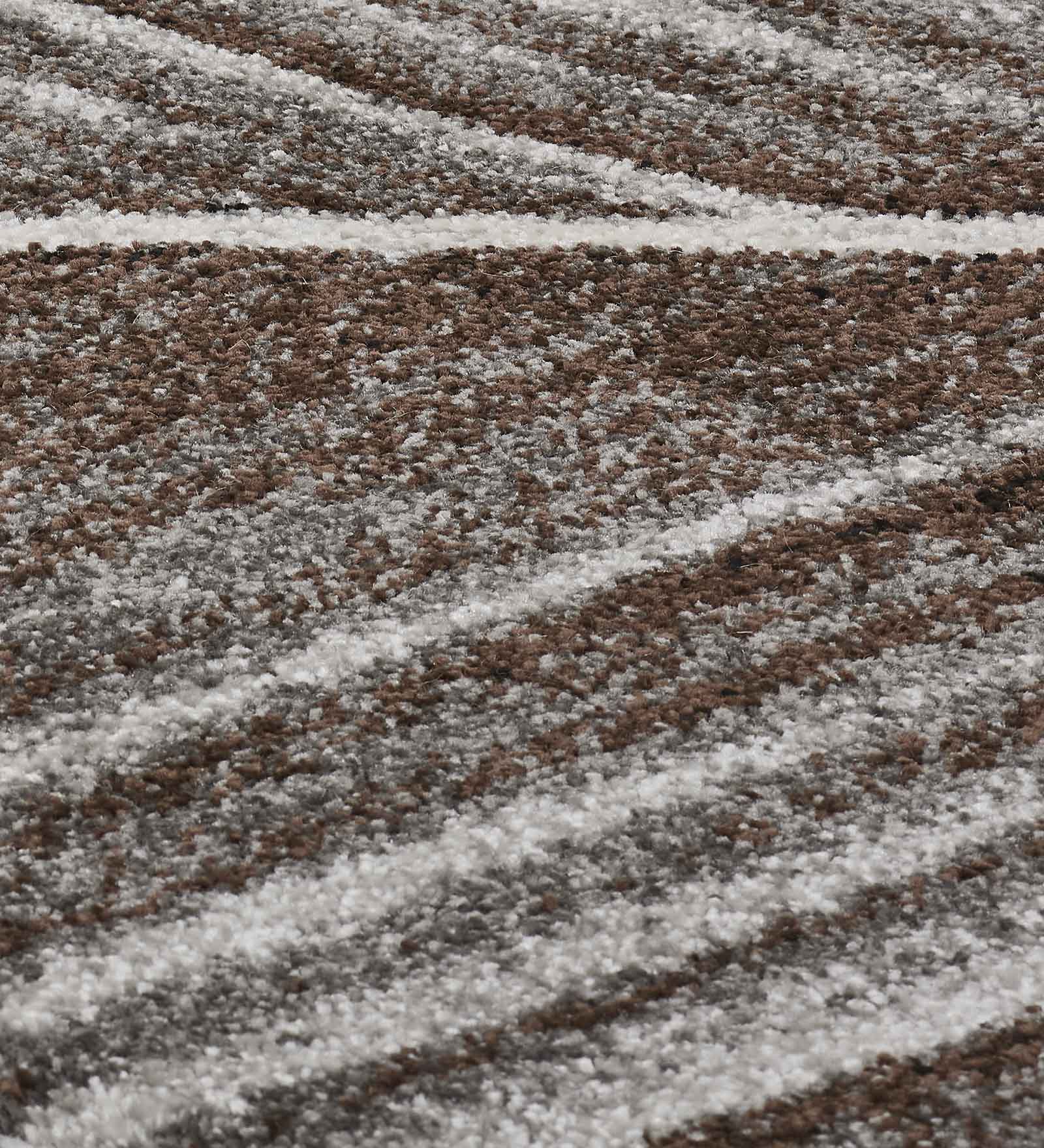 Diamond Floral Machine Made Carpet L.Brown and D.Brown