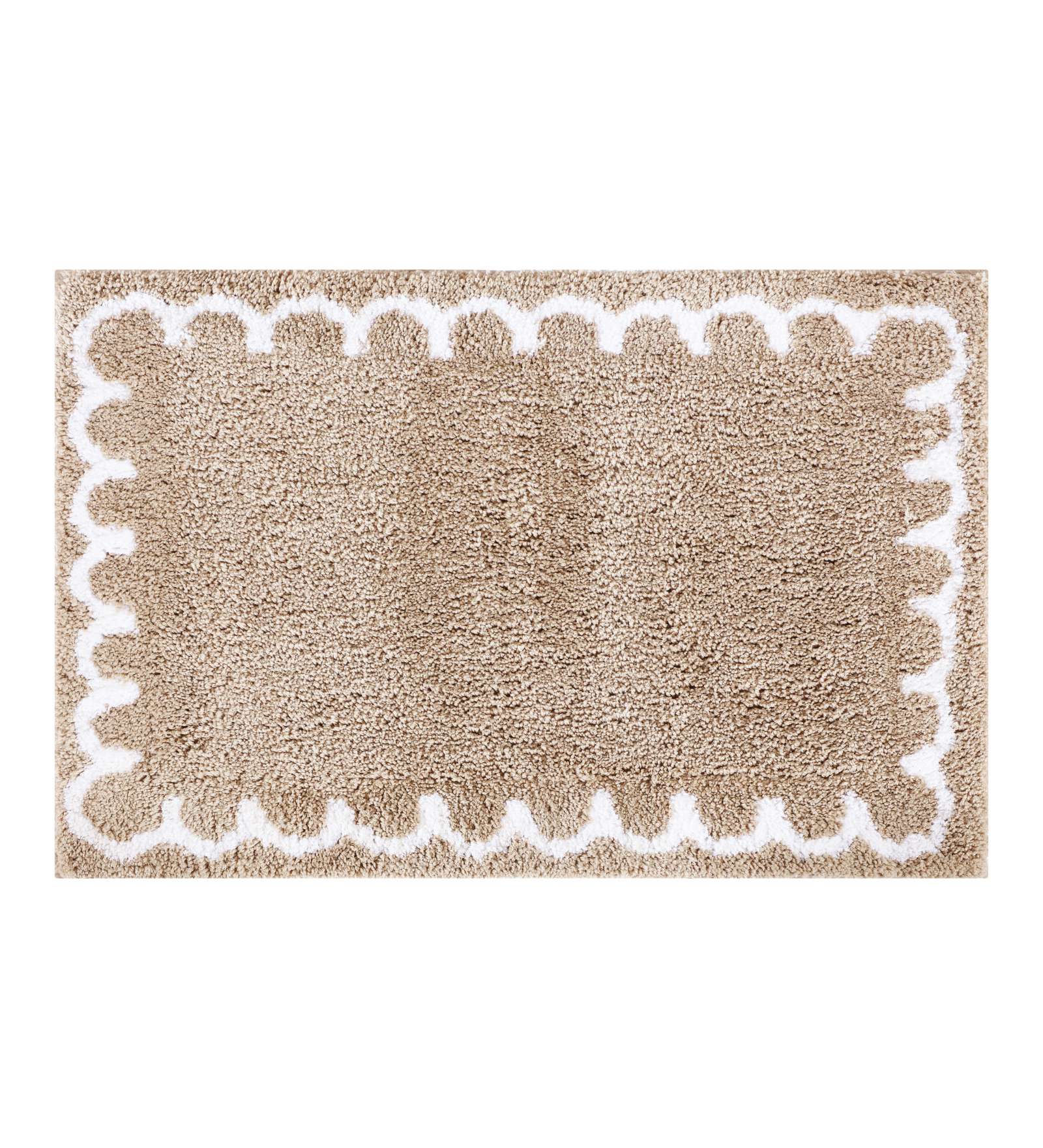 Scallop Anti-skid Ultra Absorbent Bath Mat Brown