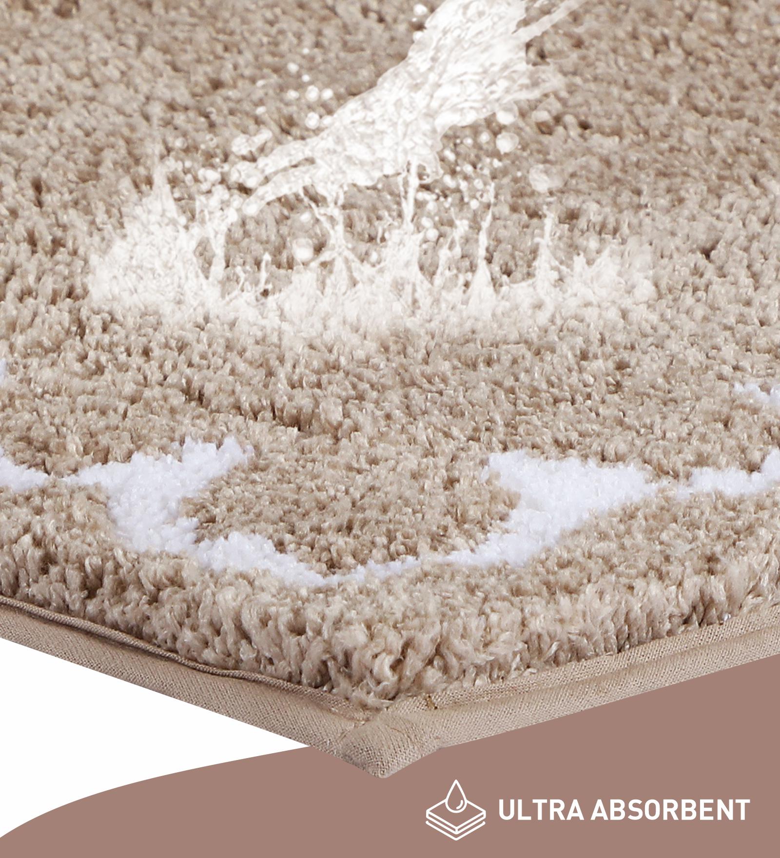 Scallop Anti-skid Ultra Absorbent Bath Mat Brown