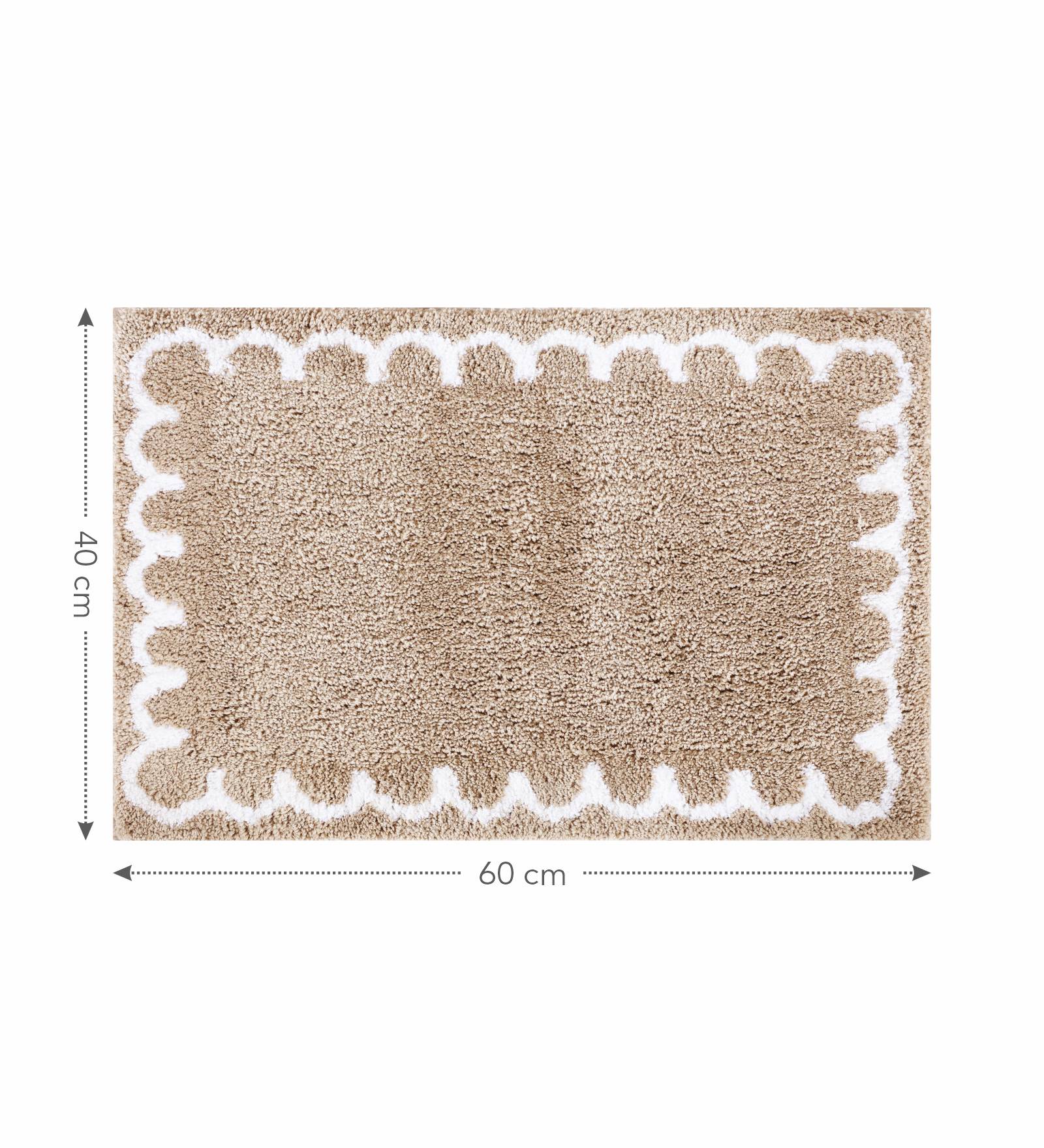 Scallop Anti-skid Ultra Absorbent Bath Mat Brown