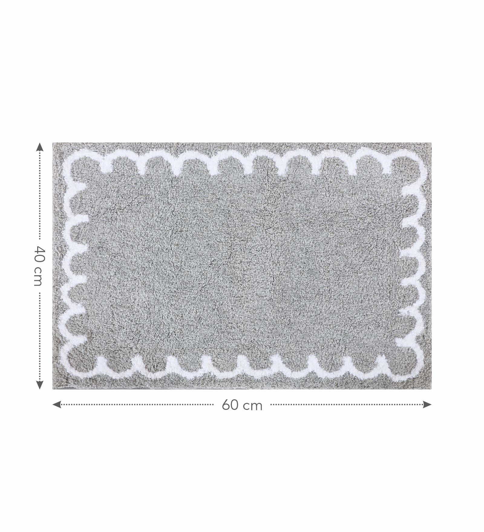 Scallop Anti-skid Ultra Absorbent Bath Mat Silver