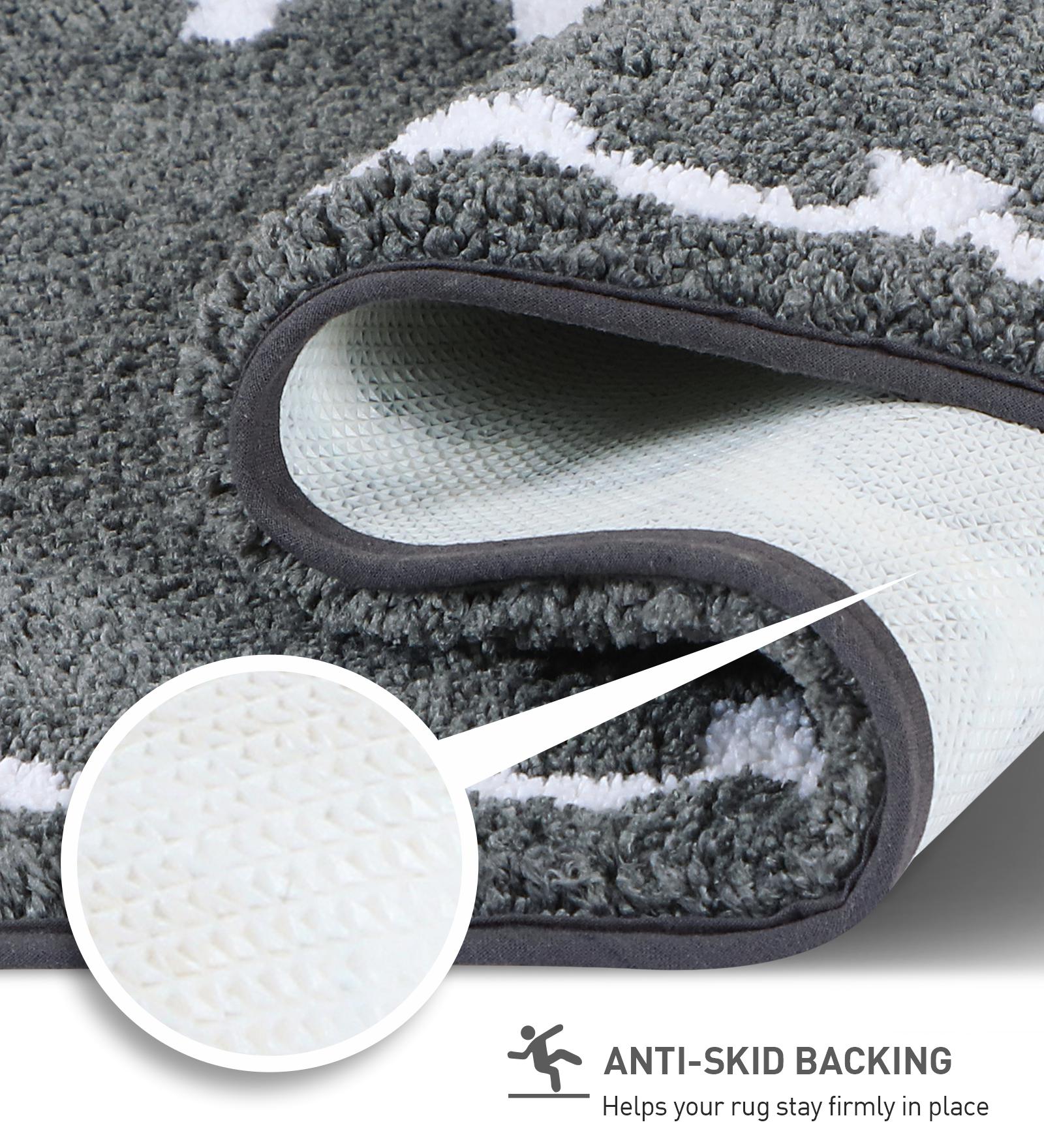 Scallop Anti-skid Ultra Absorbent Bath Mat Charcoal